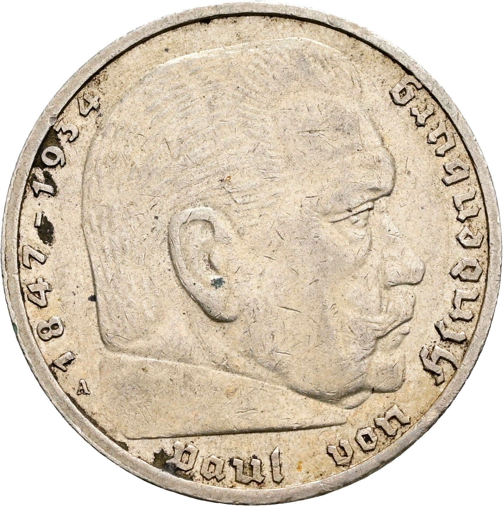 5 Reichsmark 1939 A – Vorderseite
