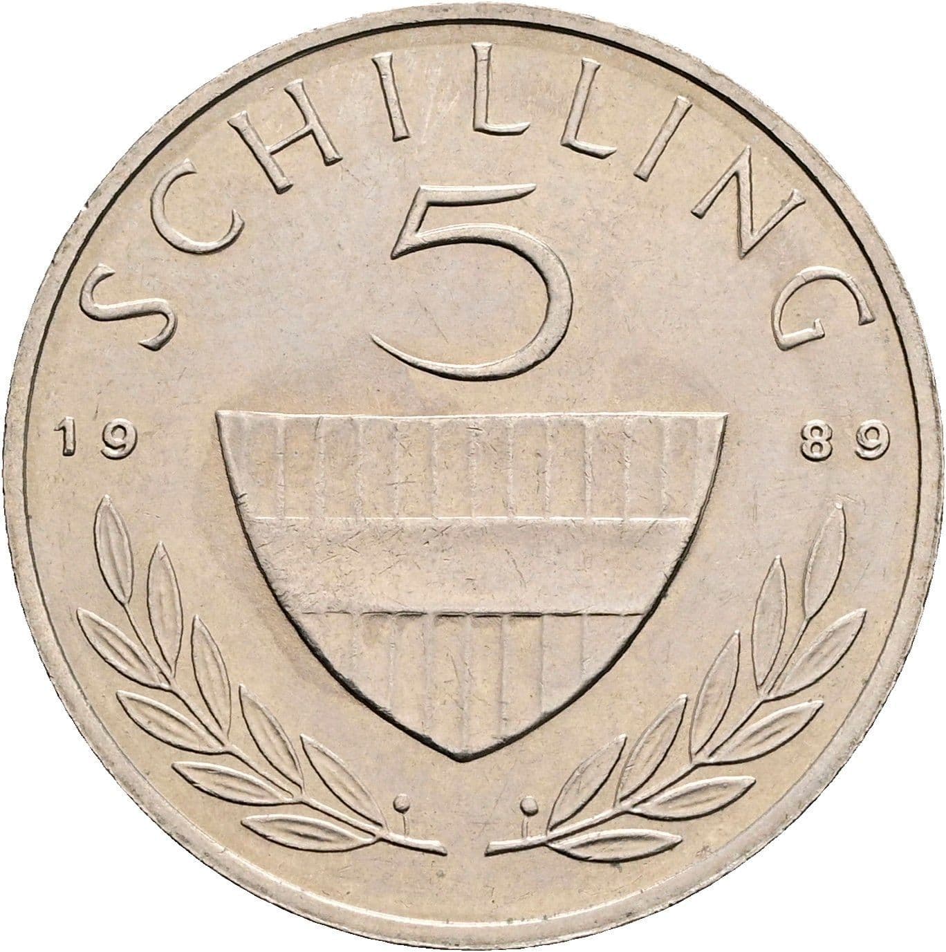5 Schilling 1989 – Vorderseite