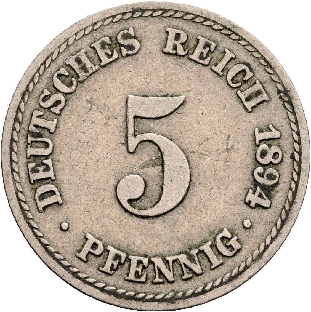 5 Pfennig 1894 A – Vorderseite
