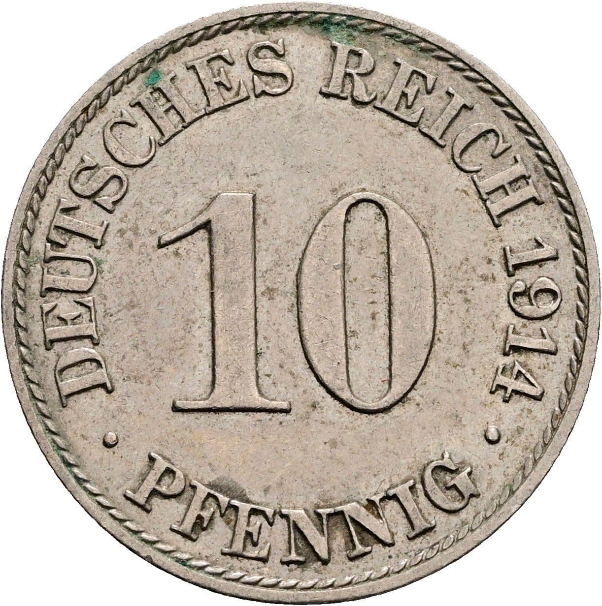 10 Pfennig 1914 A – Vorderseite