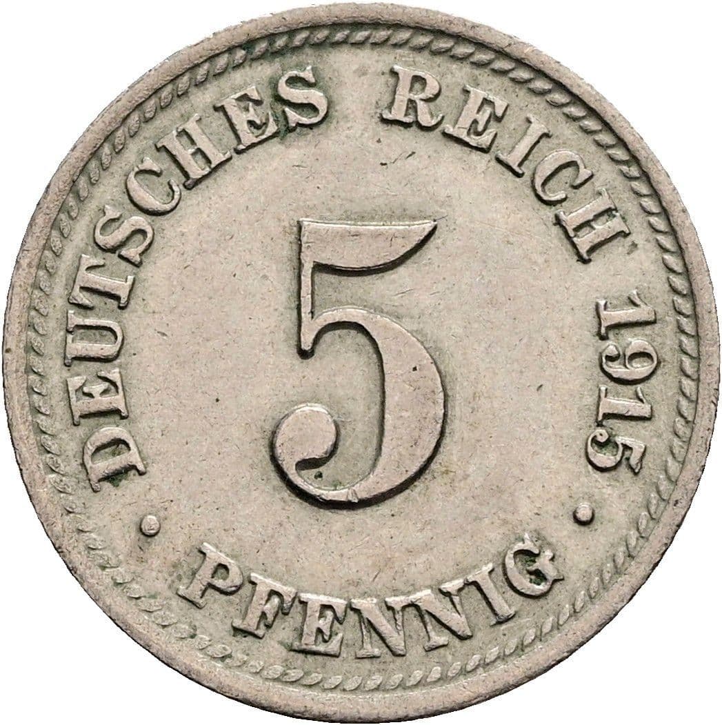 5 Pfennig 1915 D – Vorderseite