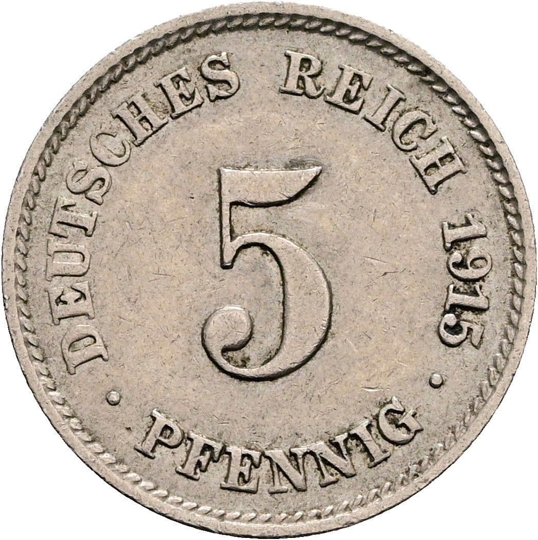 5 Pfennig 1915 J – Vorderseite