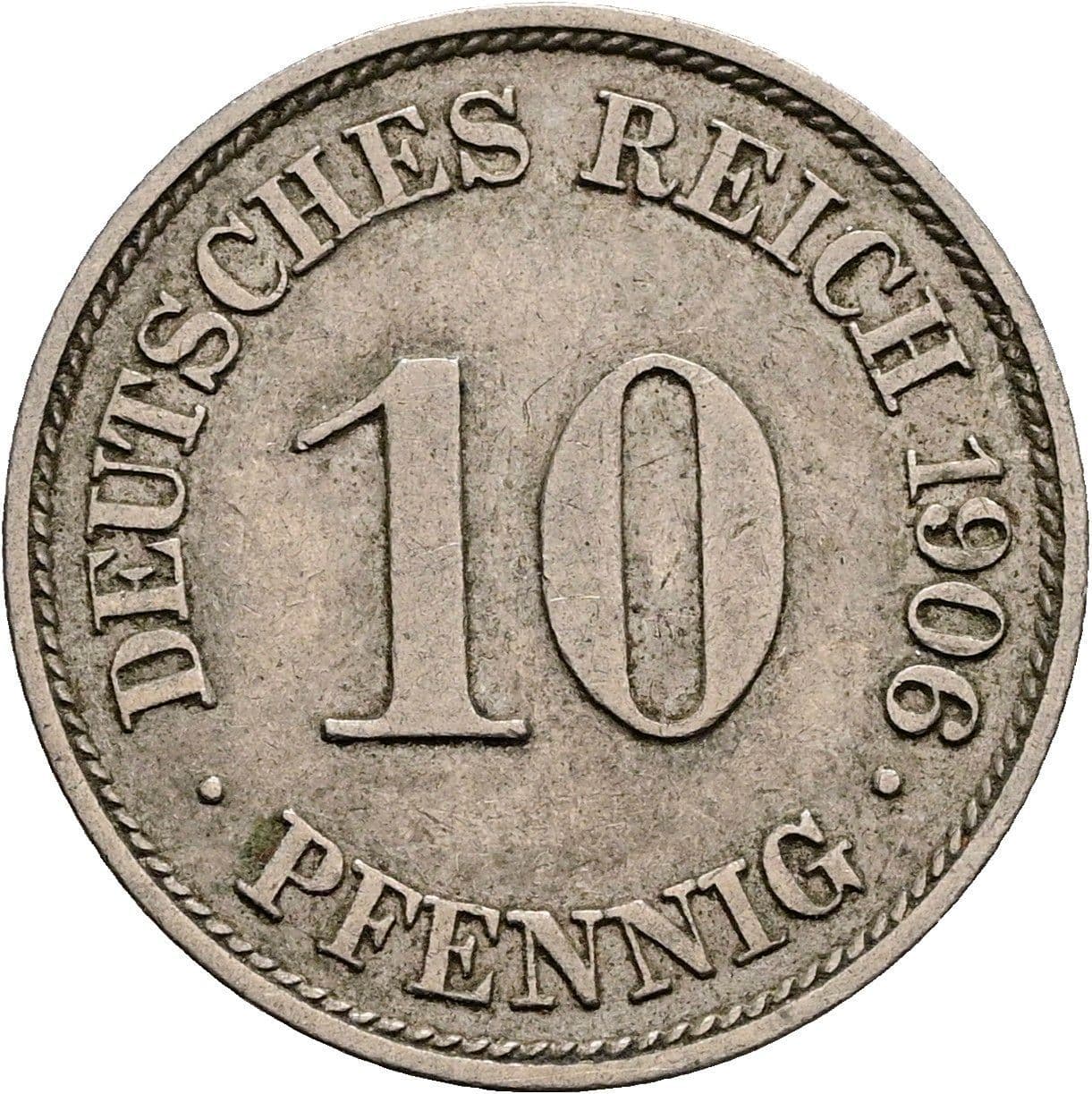 10 Pfennig 1906 A – Vorderseite