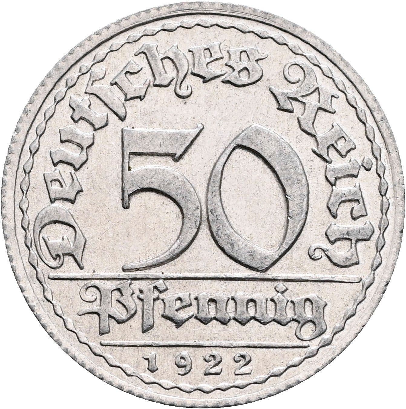 50 Pfennig 1922 D – Vorderseite