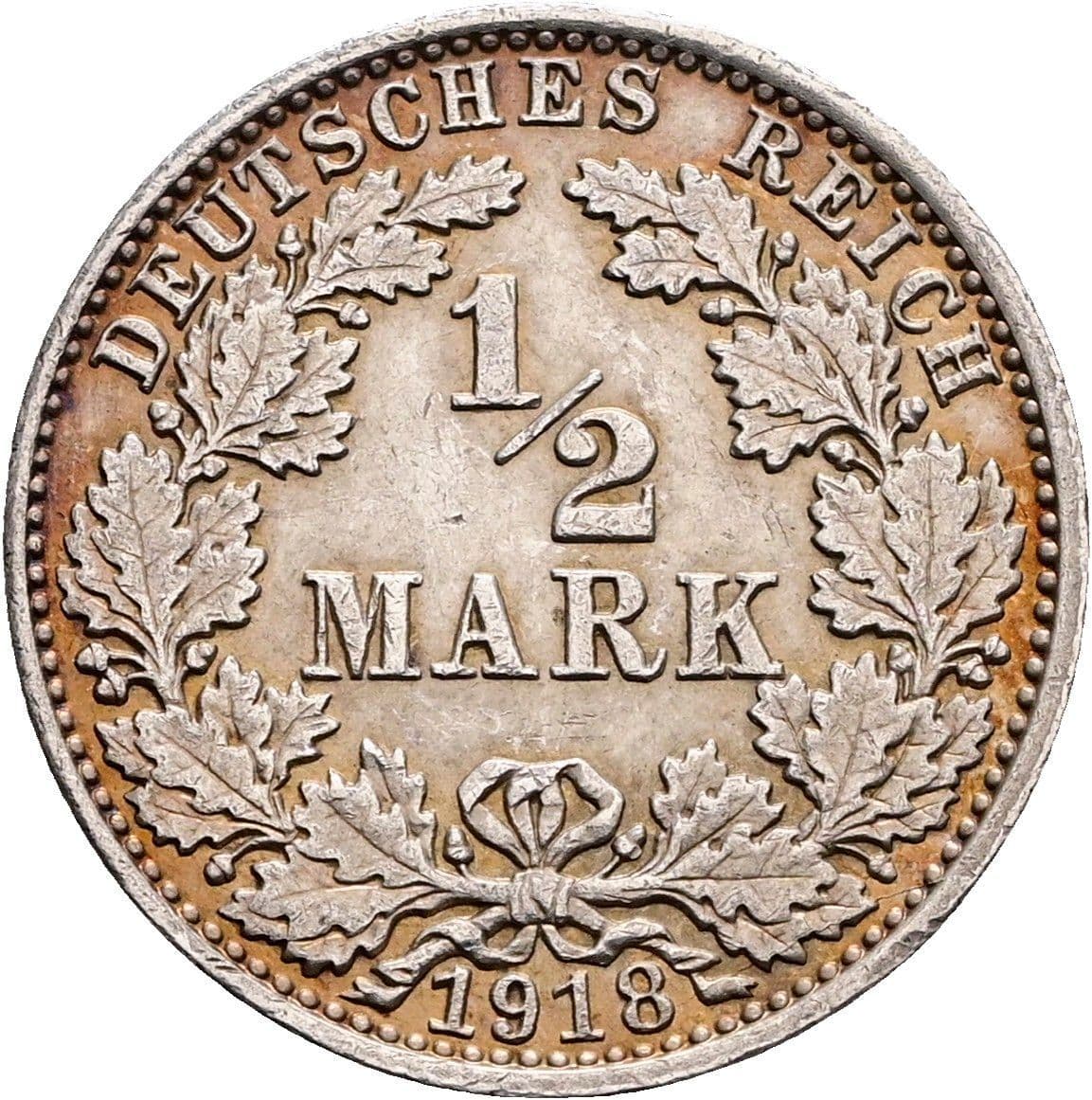 1/2 Mark 1918 A – Vorderseite