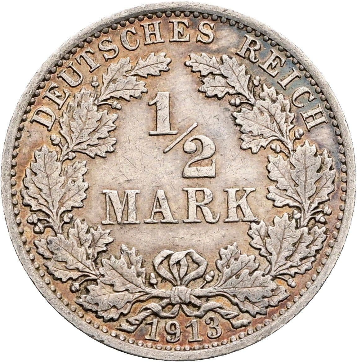 1/2 Mark 1913 A – Vorderseite