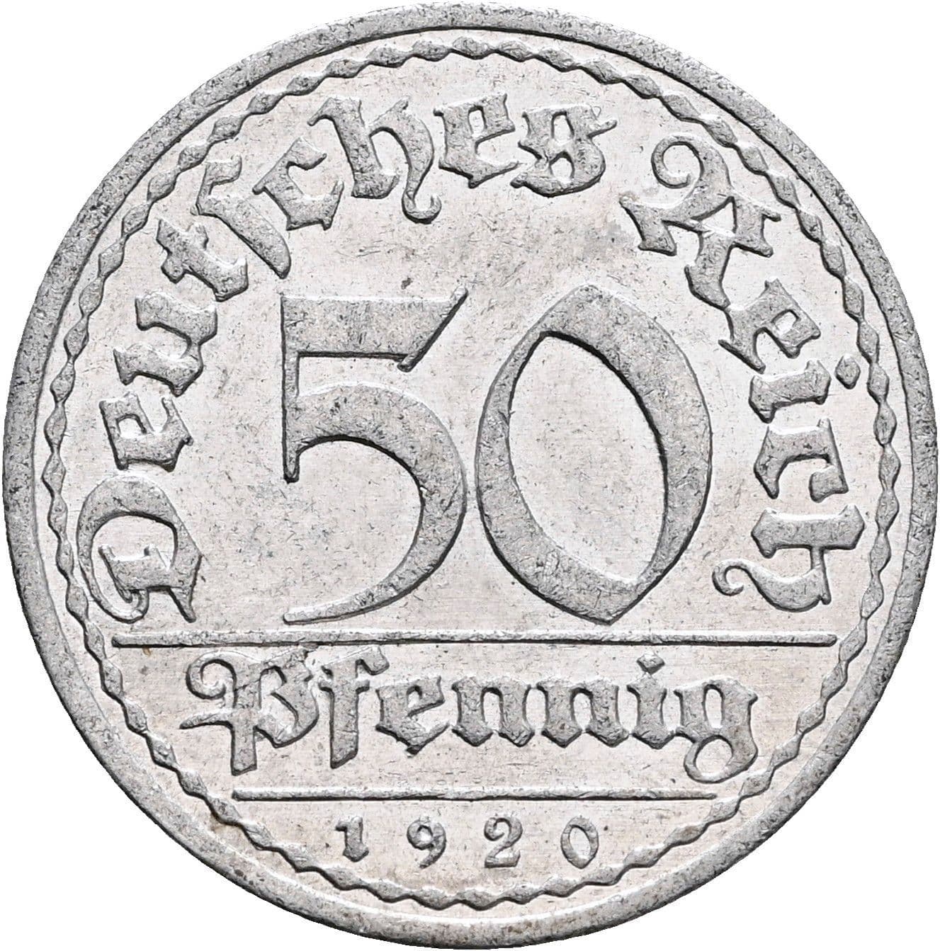 50 Pfennig 1920 A – Vorderseite