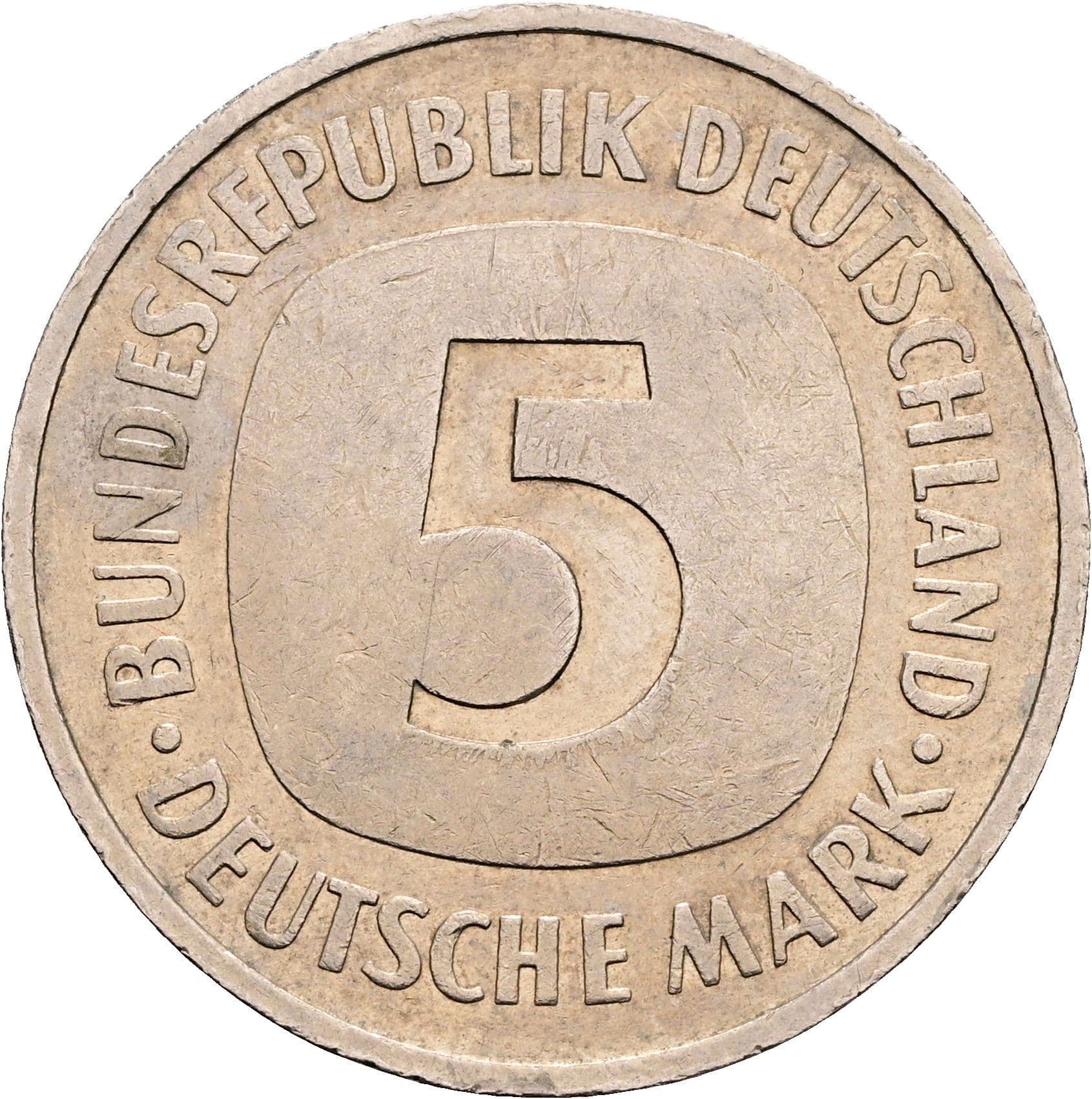 5 Deutsche Mark 1989 G – Vorderseite