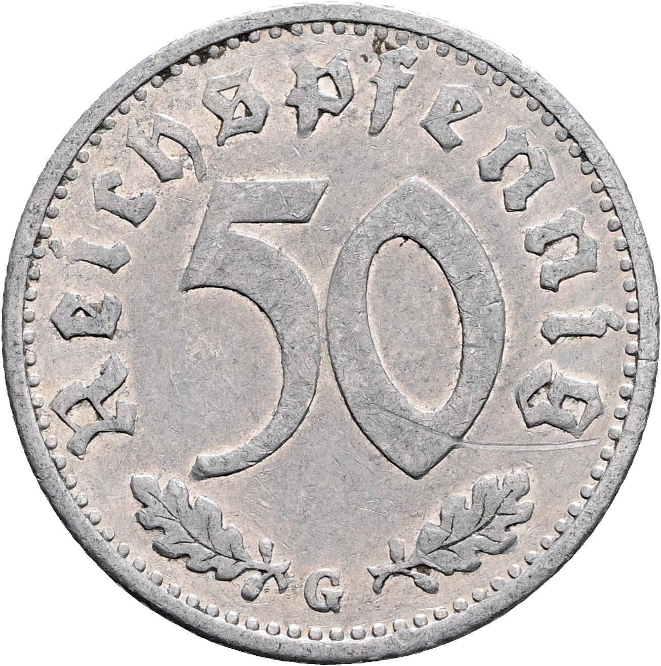 50 Reichspfennig 1935 G – Vorderseite