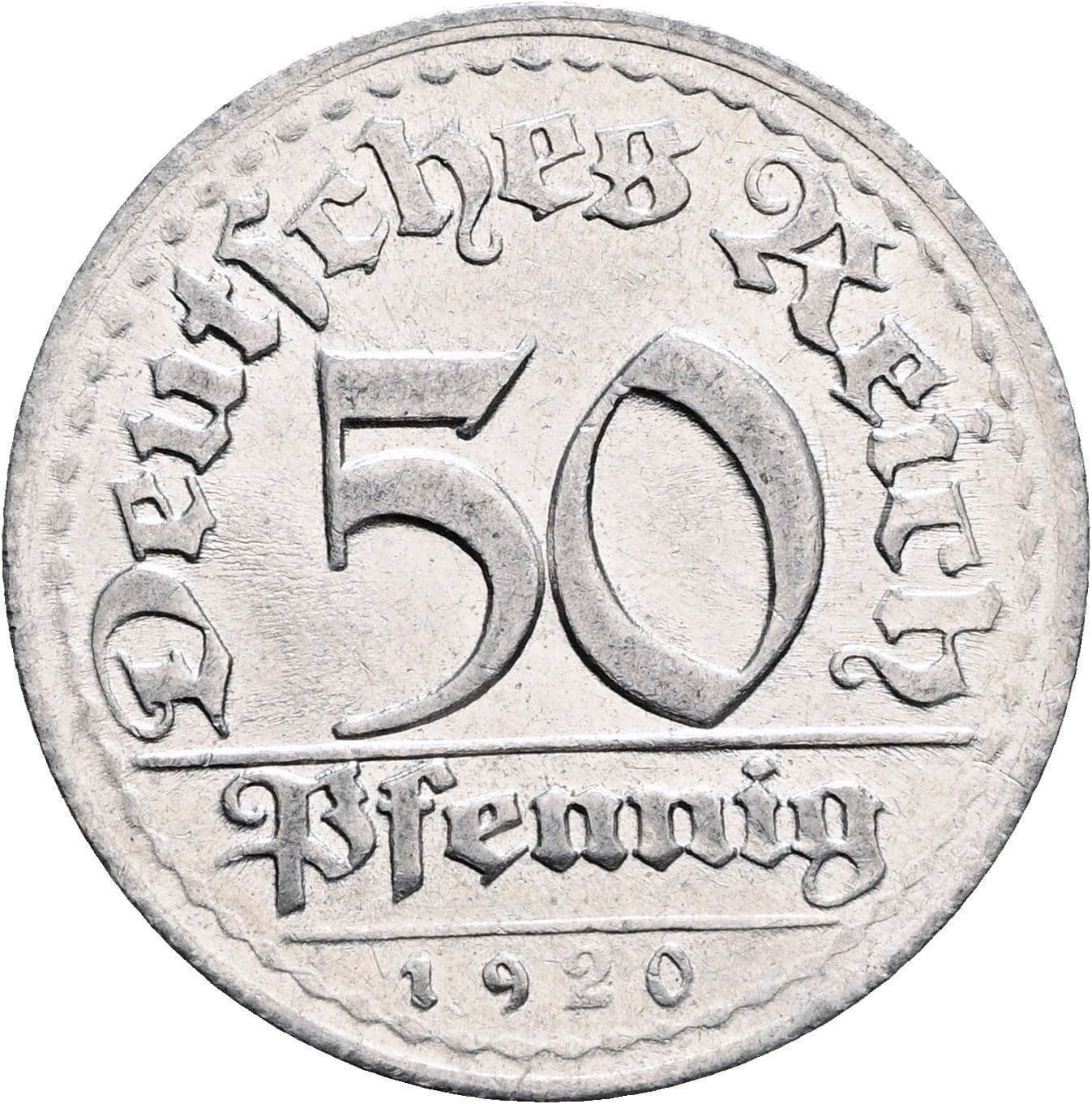 50 Pfennig 1920 D – Vorderseite