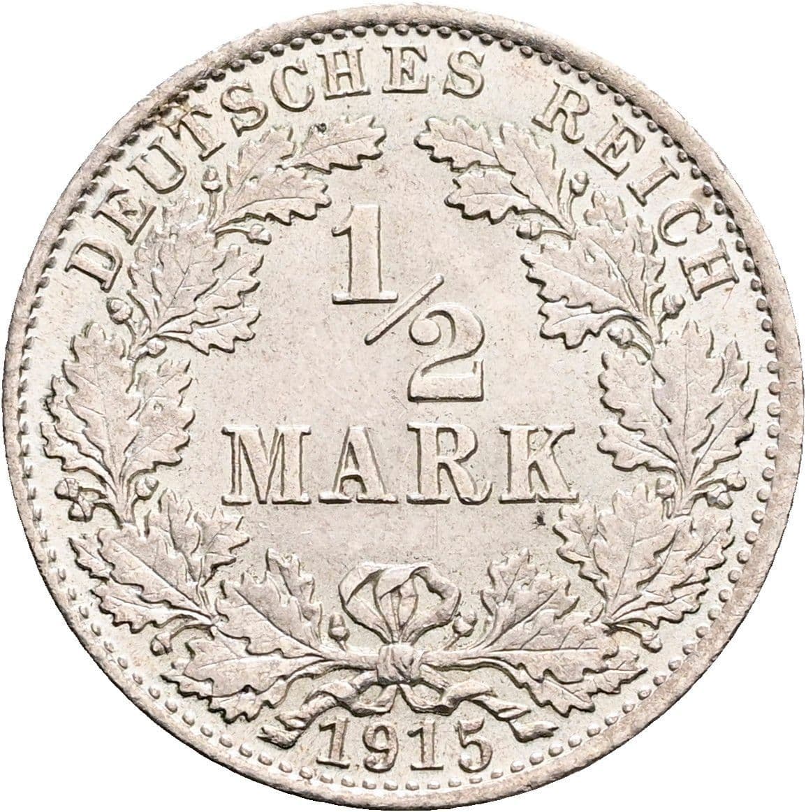 1/2 Mark 1915 D – Vorderseite