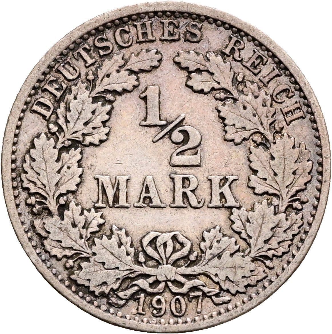 1/2 Mark 1907 G – Vorderseite