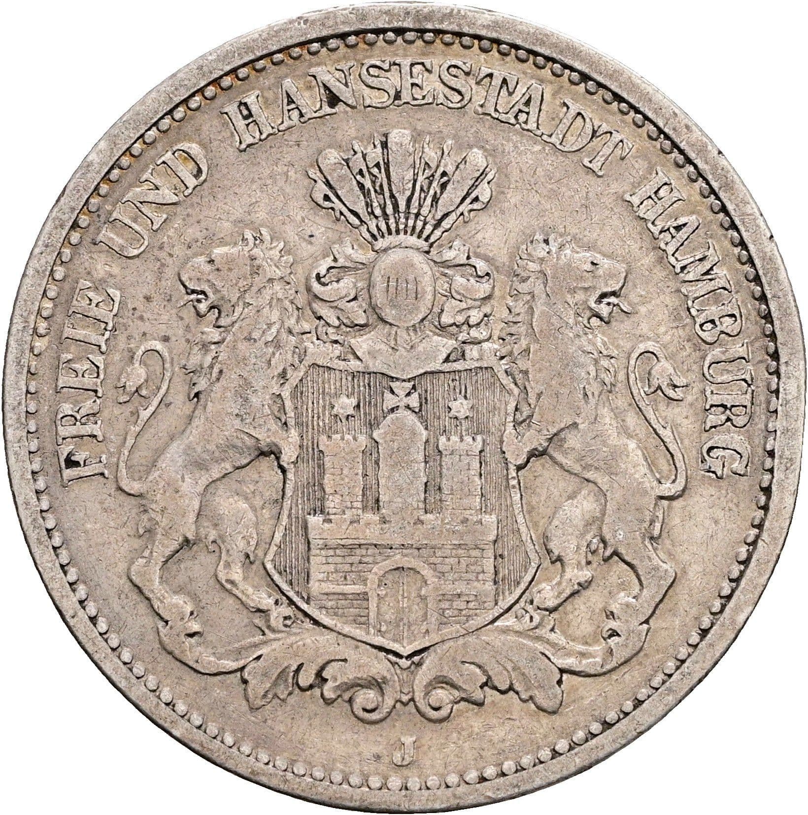 2 Mark 1878 J – Vorderseite