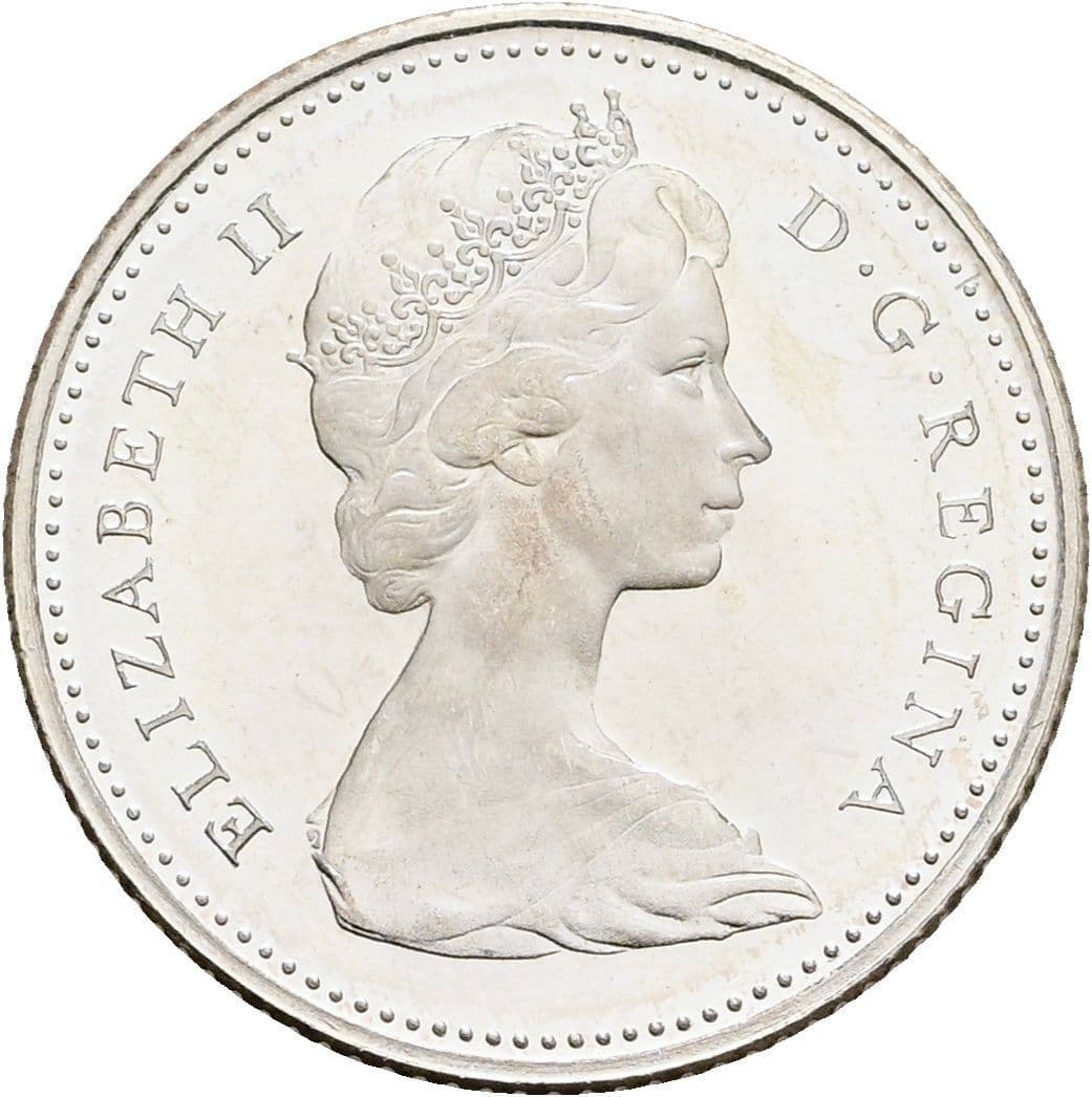 10 Cents Elisabeth II. 1952-2022 1965 – Vorderseite