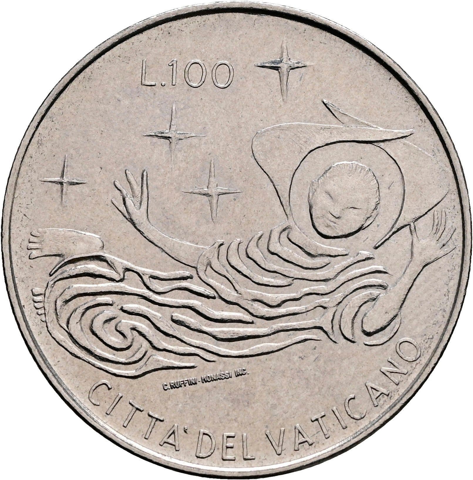 100 Lire Papst Paul VI. 1963-1978 1969 – Vorderseite
