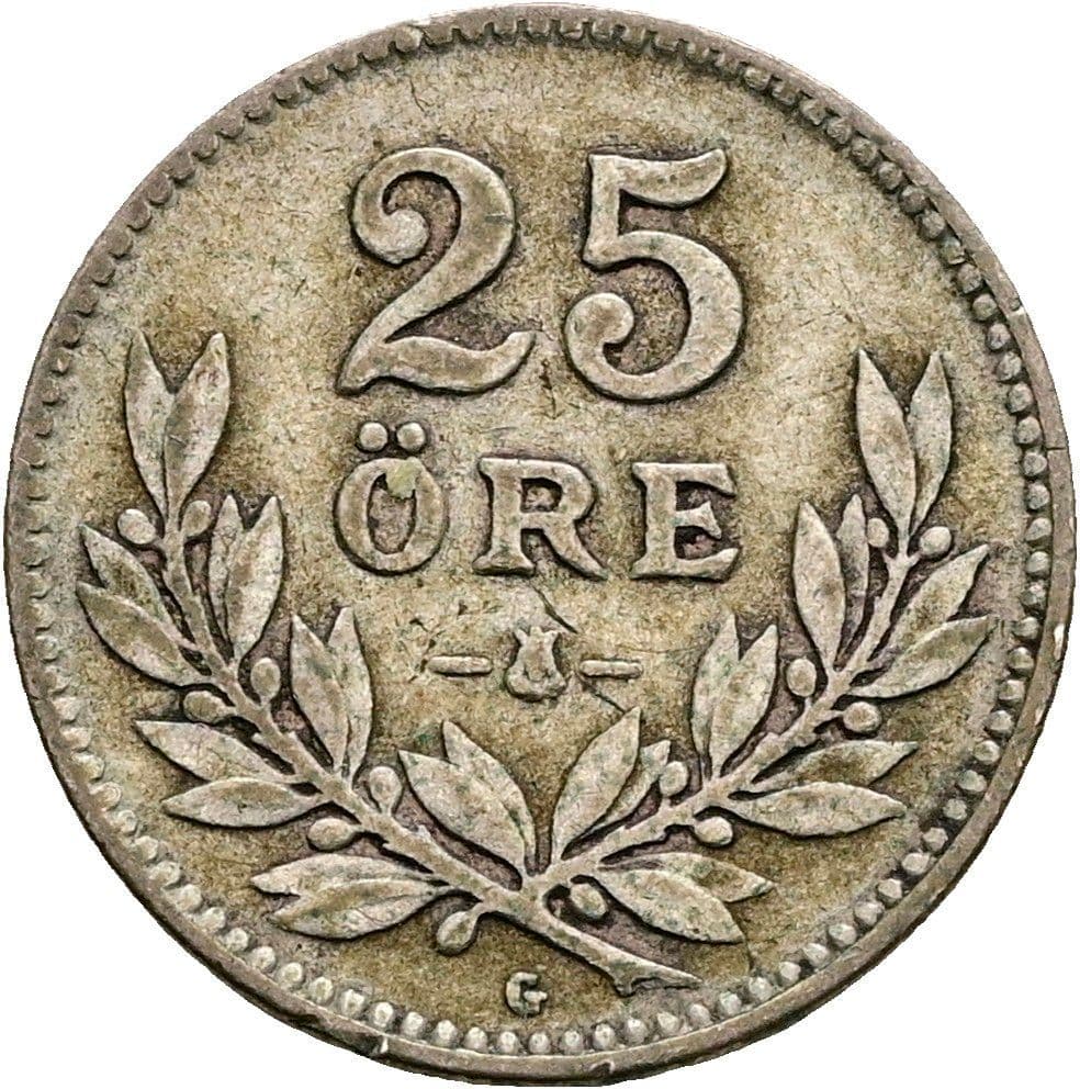 25 Öre Gustav V. 1907-1950 1939 – Vorderseite