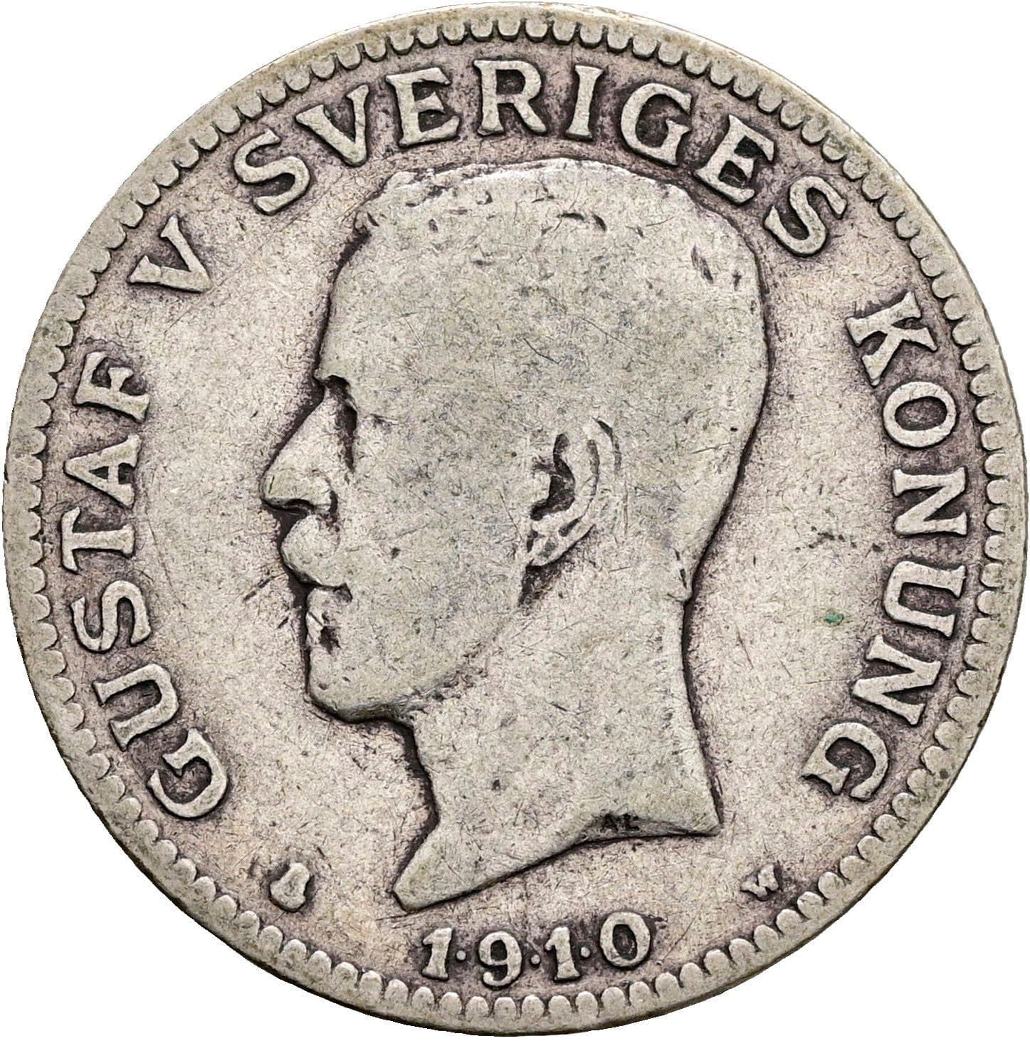 1 Krona Gustav V. 1907-1950 1910 – Vorderseite