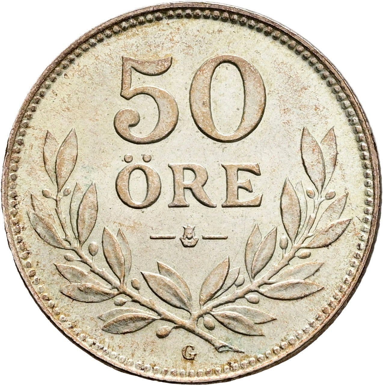 50 Öre Gustav V. 1907-1950 1928 – Vorderseite
