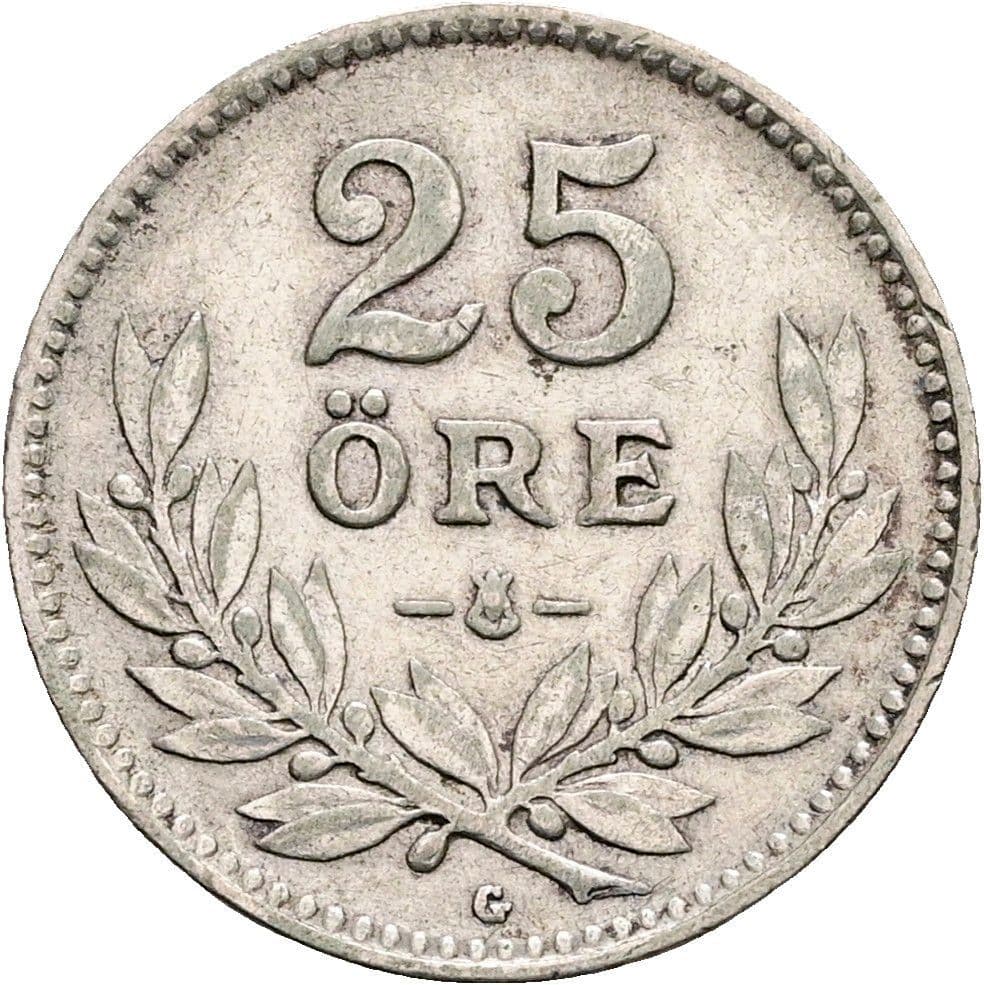 25 Öre Gustav V. 1907-1950 1940 – Vorderseite