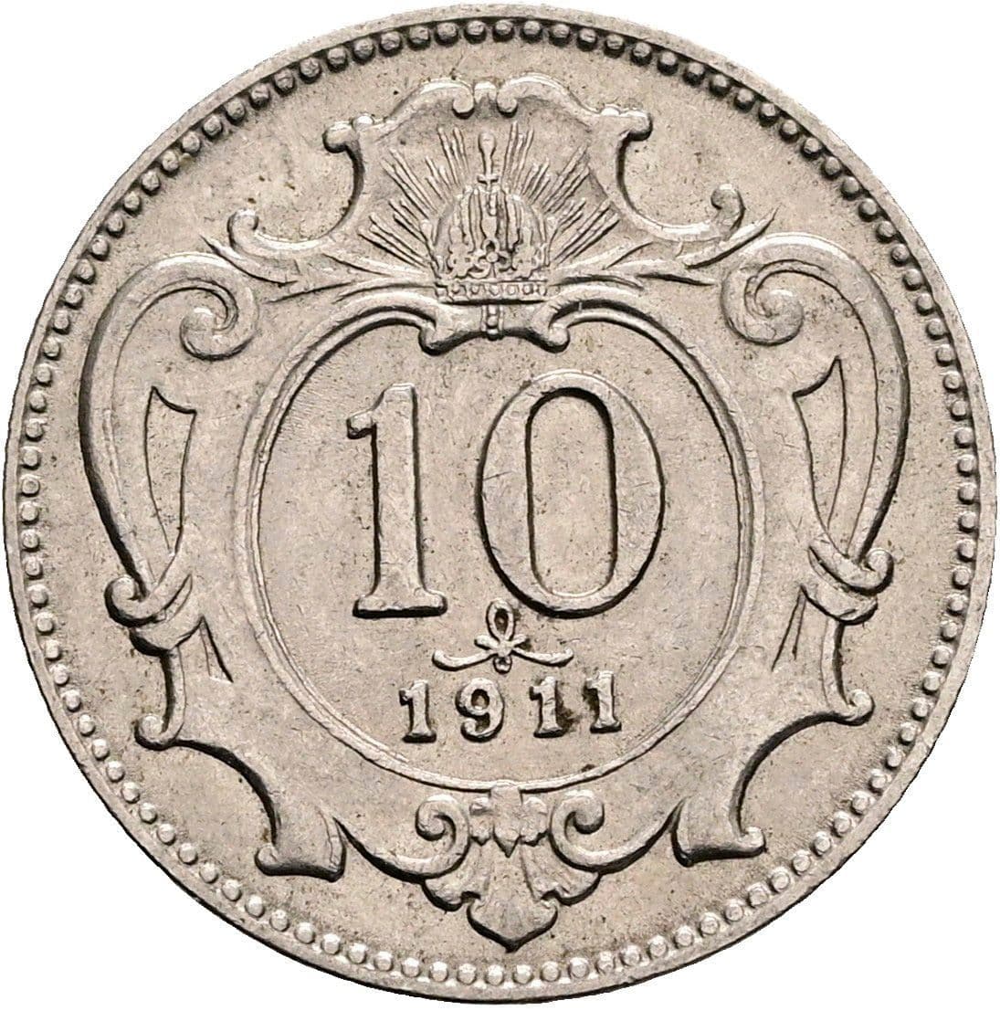 10 Heller Franz Joseph I. 1848-1916 1911 – Vorderseite