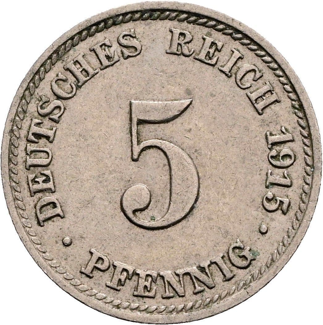 5 Pfennig 1915 D – Vorderseite