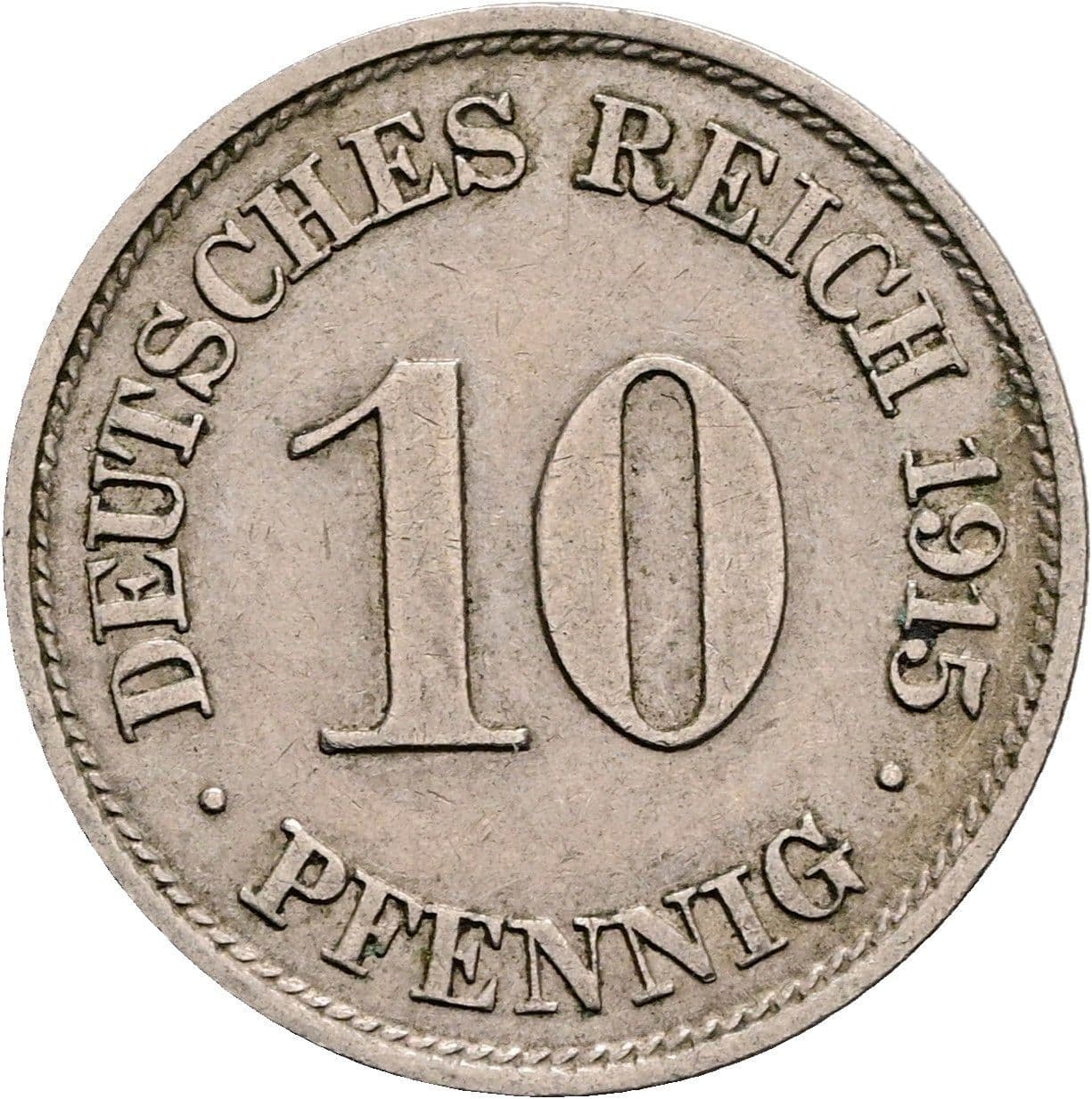 10 Pfennig 1915 J – Vorderseite