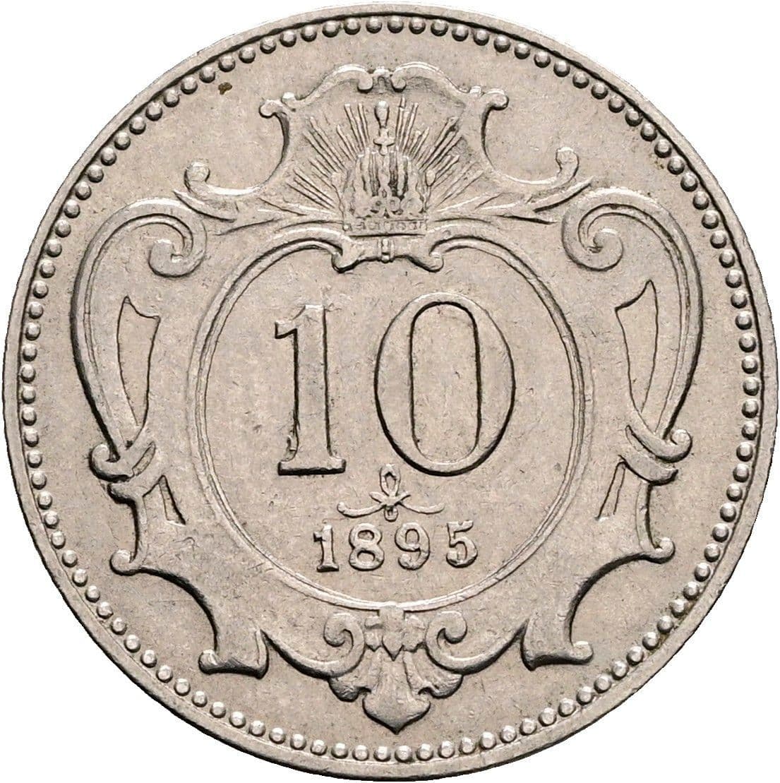 10 Heller Franz Joseph I. 1848-1916 1895 – Vorderseite