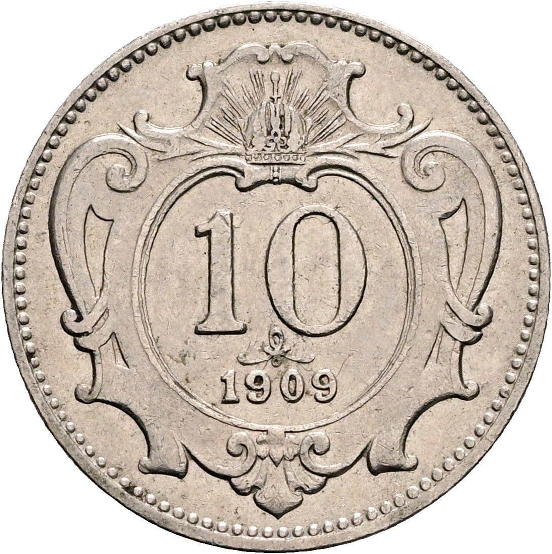 10 Heller Franz Joseph I. 1848-1916 1909 – Vorderseite