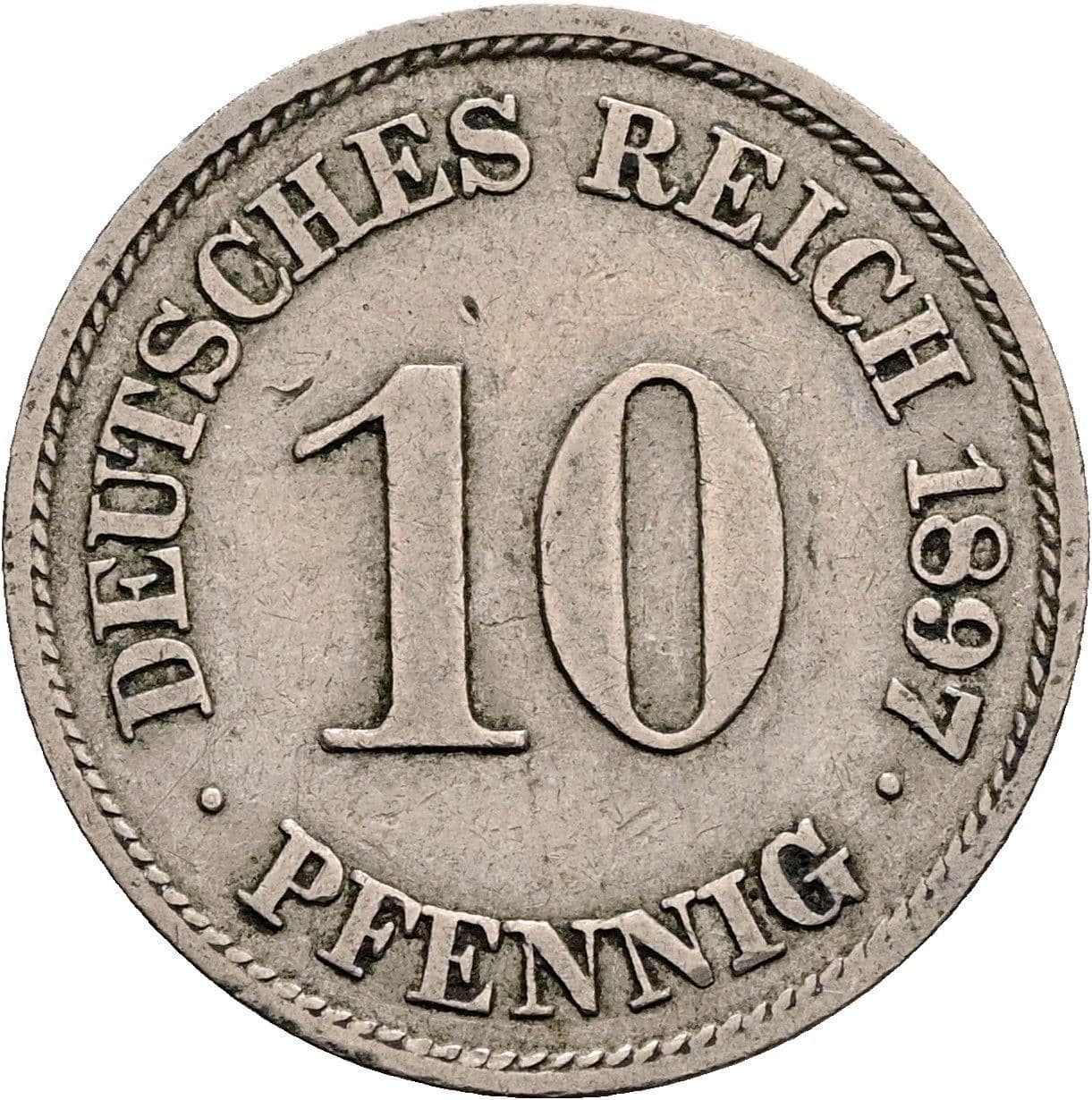 10 Pfennig 1897 A – Vorderseite