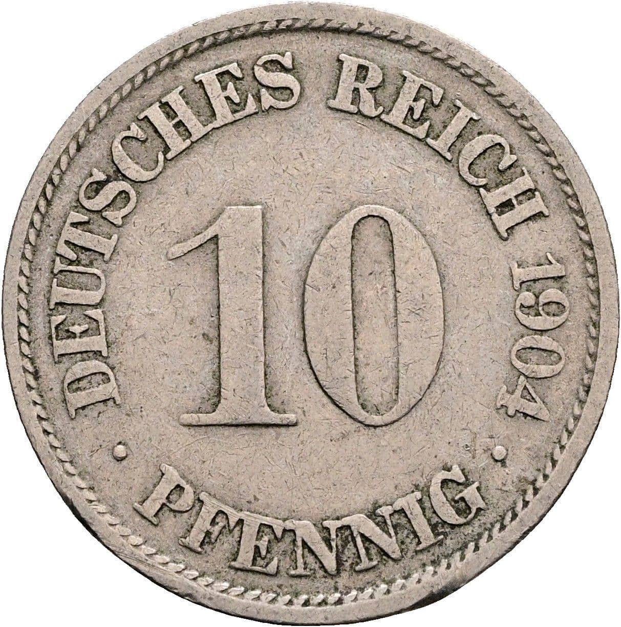 10 Pfennig 1904 F – Vorderseite
