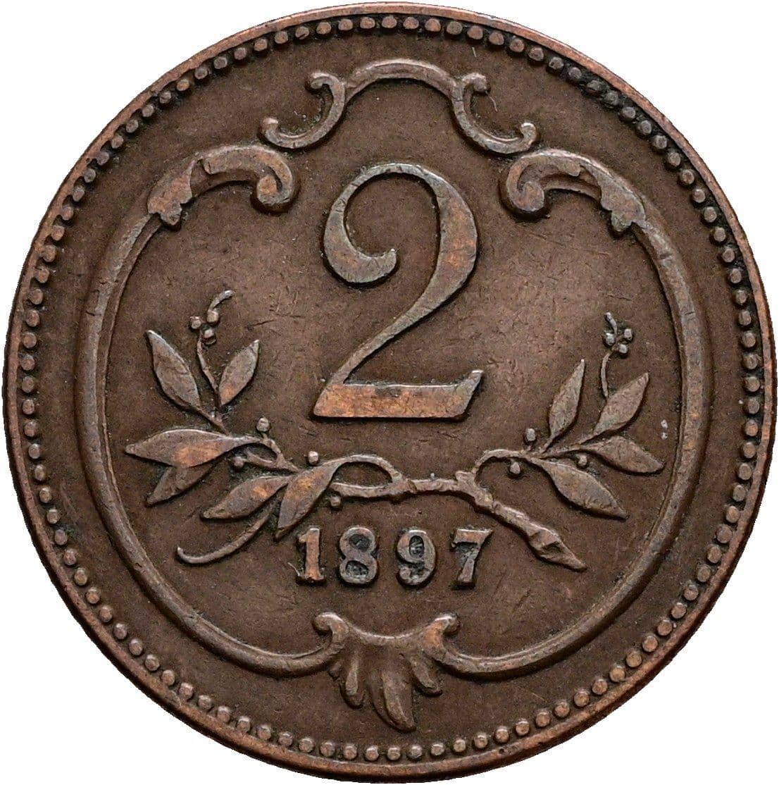 2 Heller Franz Joseph I. 1848-1916 1897 – Vorderseite