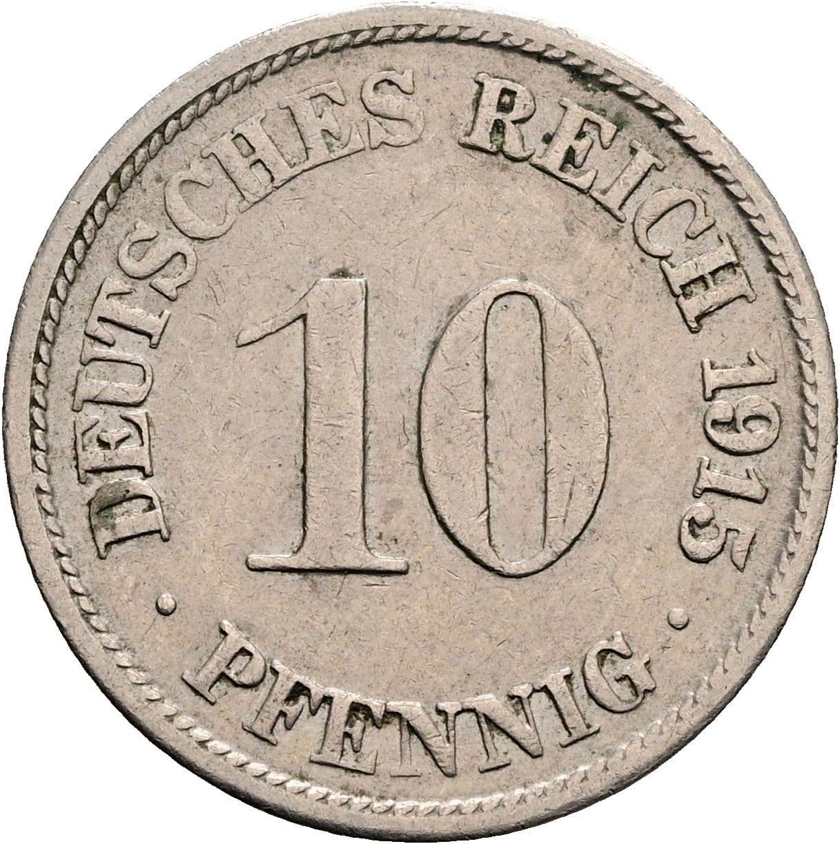 10 Pfennig 1915 F – Vorderseite