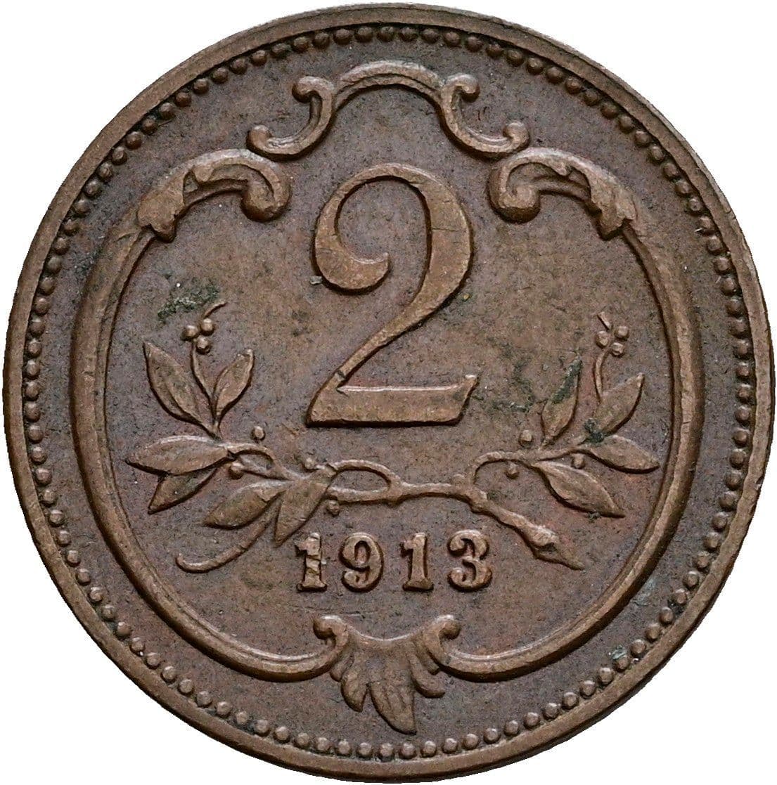 2 Heller Franz Joseph I. 1848-1916 1913 – Vorderseite