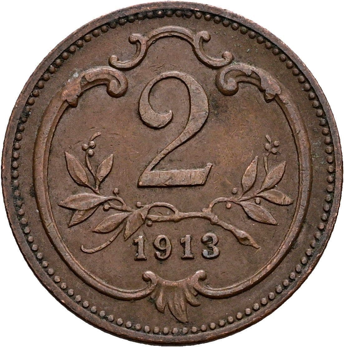 2 Heller Franz Joseph I. 1848-1916 1913 – Vorderseite