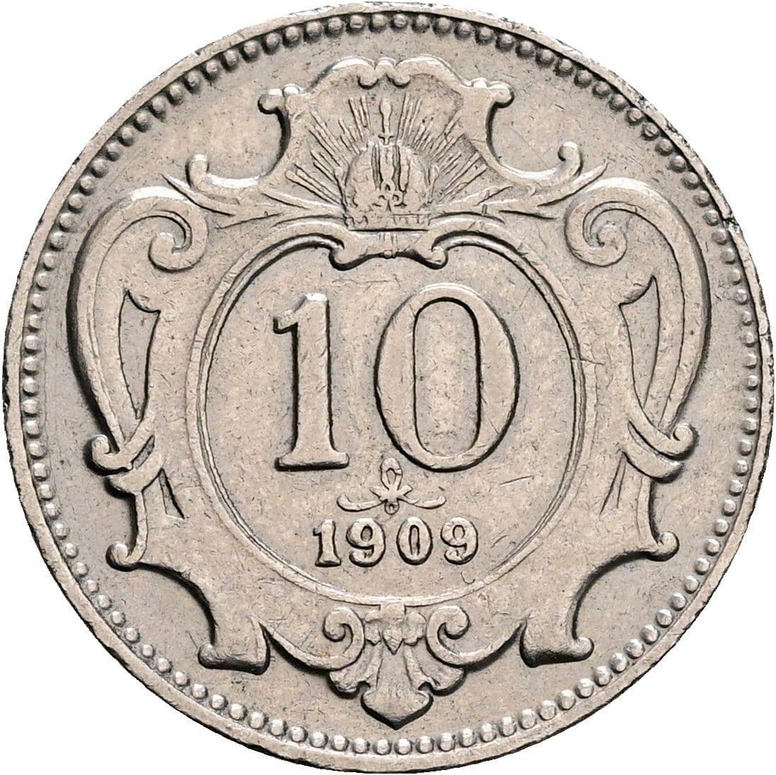 10 Heller Franz Joseph I. 1848-1916 1909 – Vorderseite