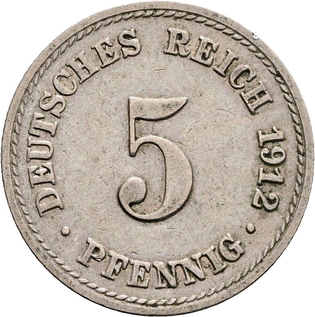 5 Pfennig 1912 A – Vorderseite