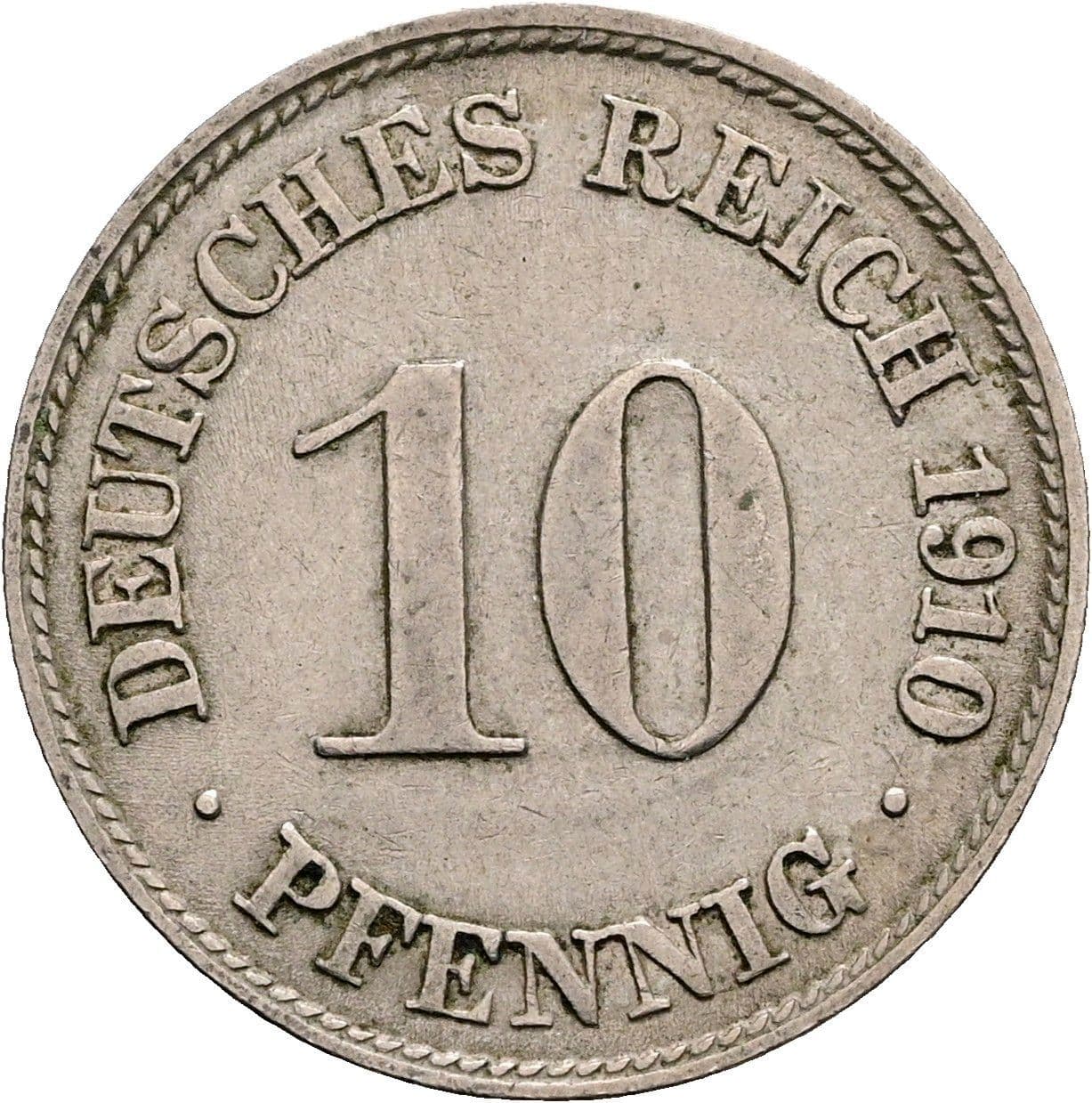 10 Pfennig 1910 D – Vorderseite