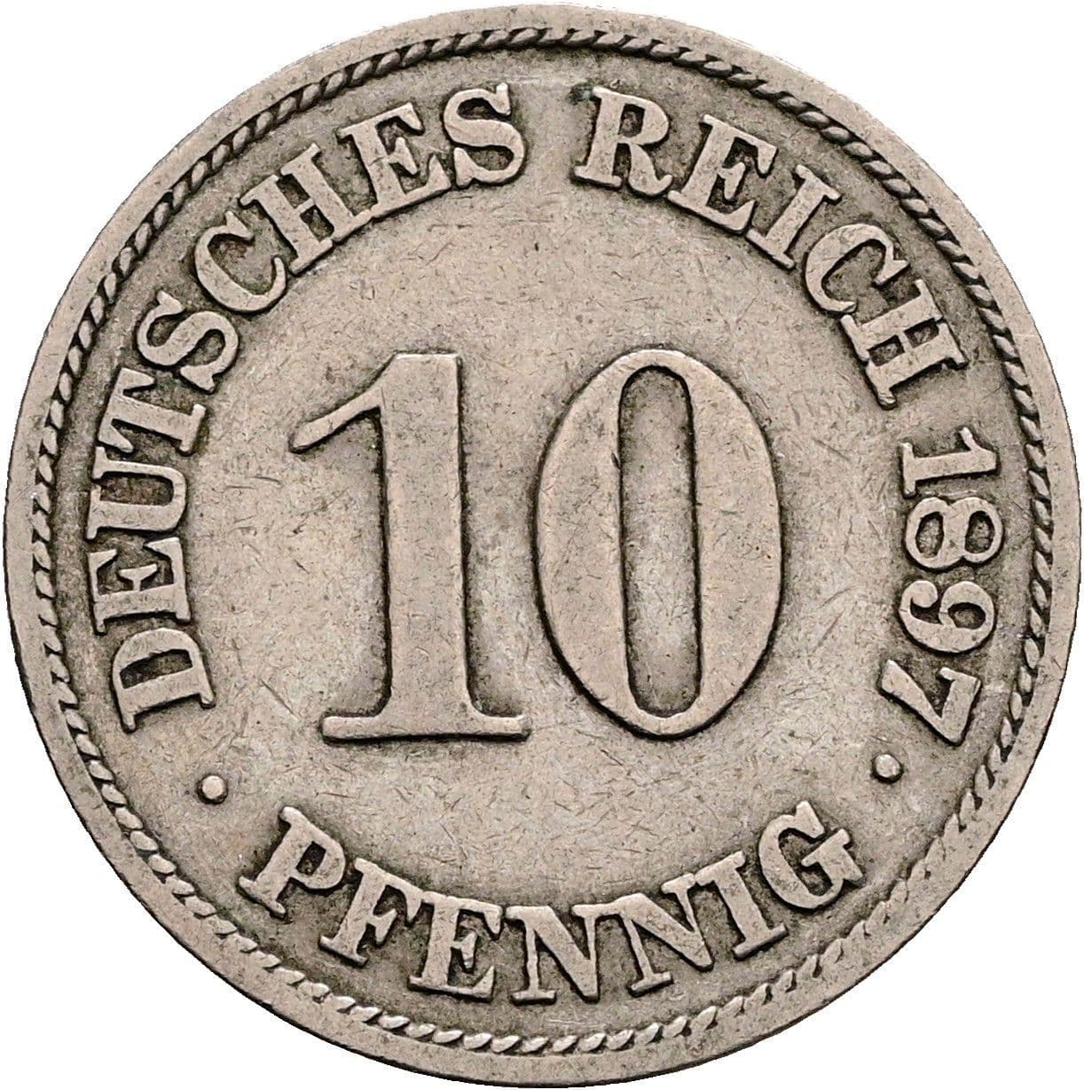 10 Pfennig 1897 A – Vorderseite
