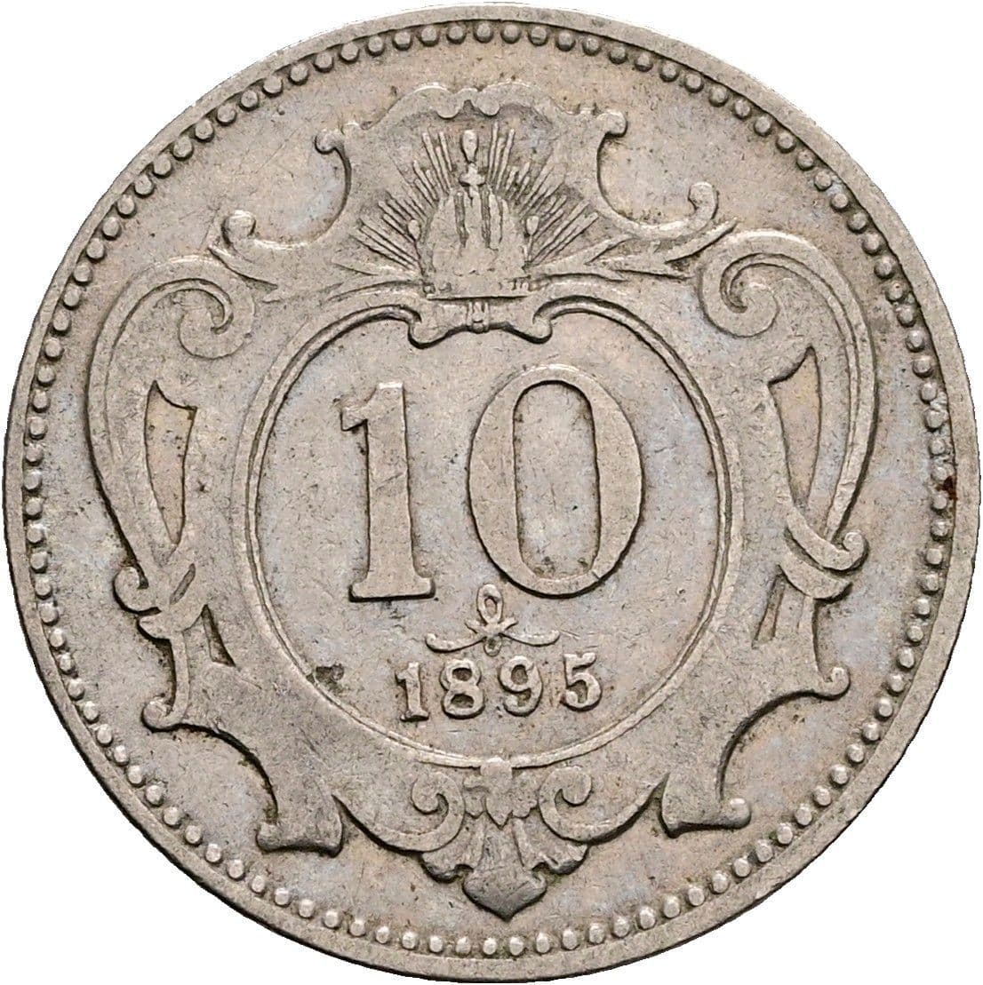 10 Heller Franz Joseph I. 1848-1916 1895 – Vorderseite