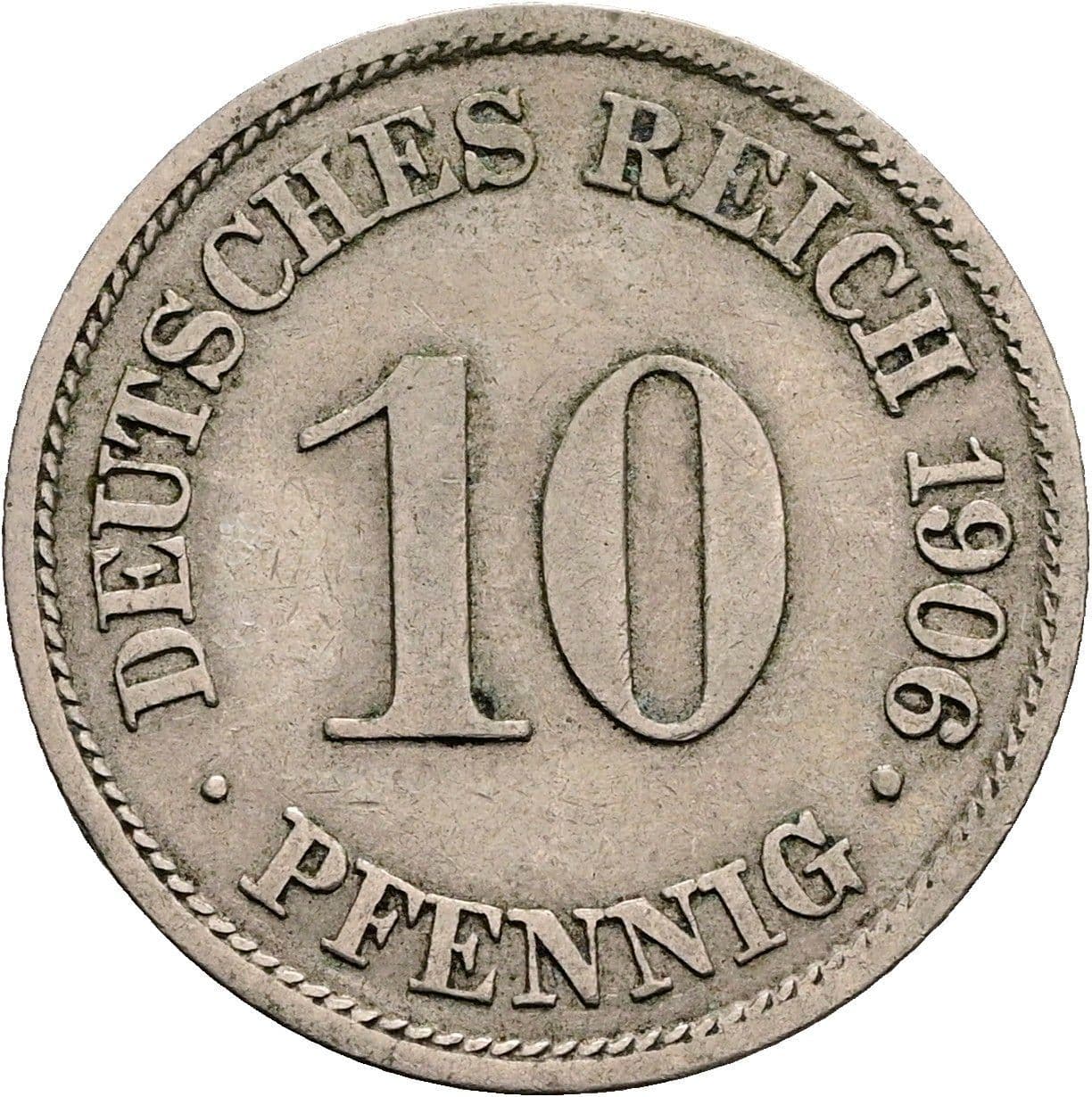 10 Pfennig 1906 A – Vorderseite