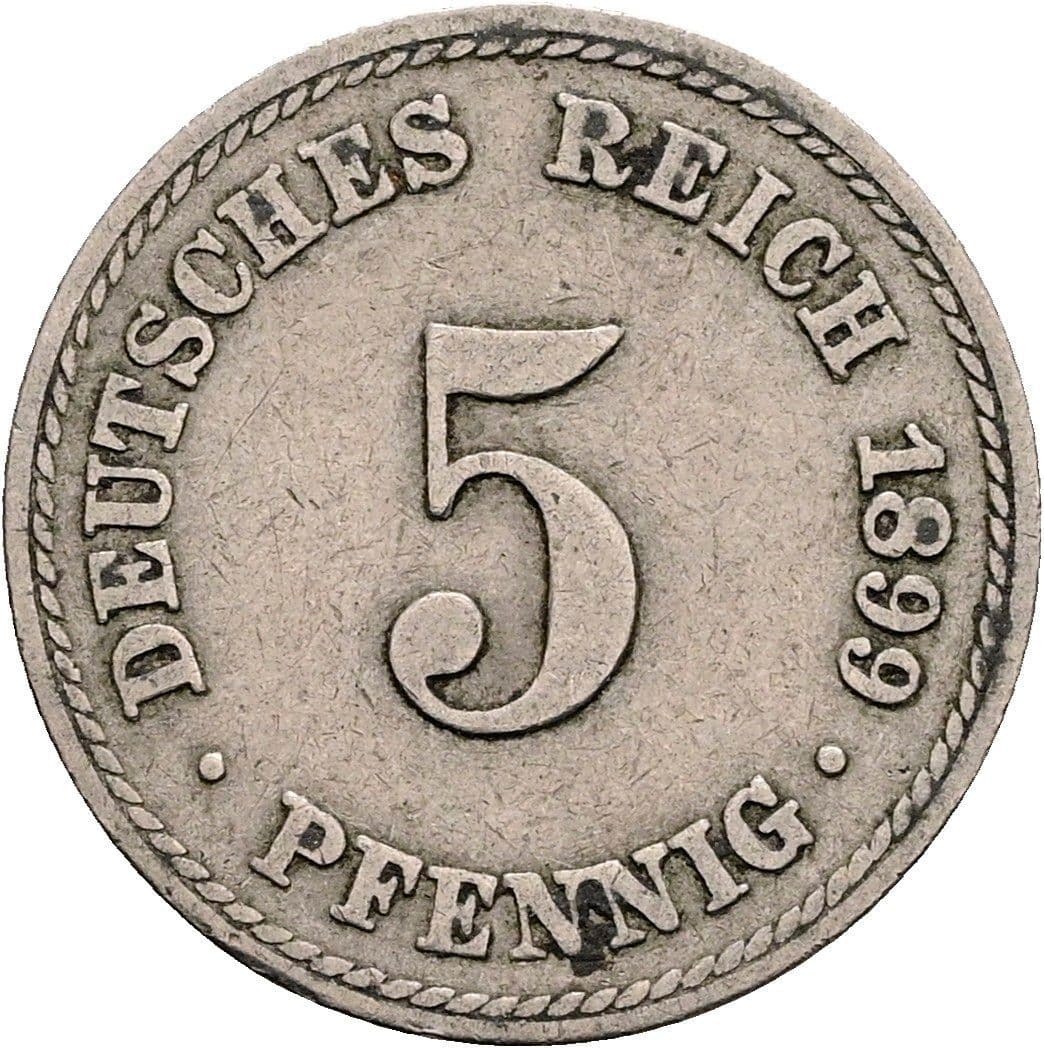 5 Pfennig 1899 A – Vorderseite