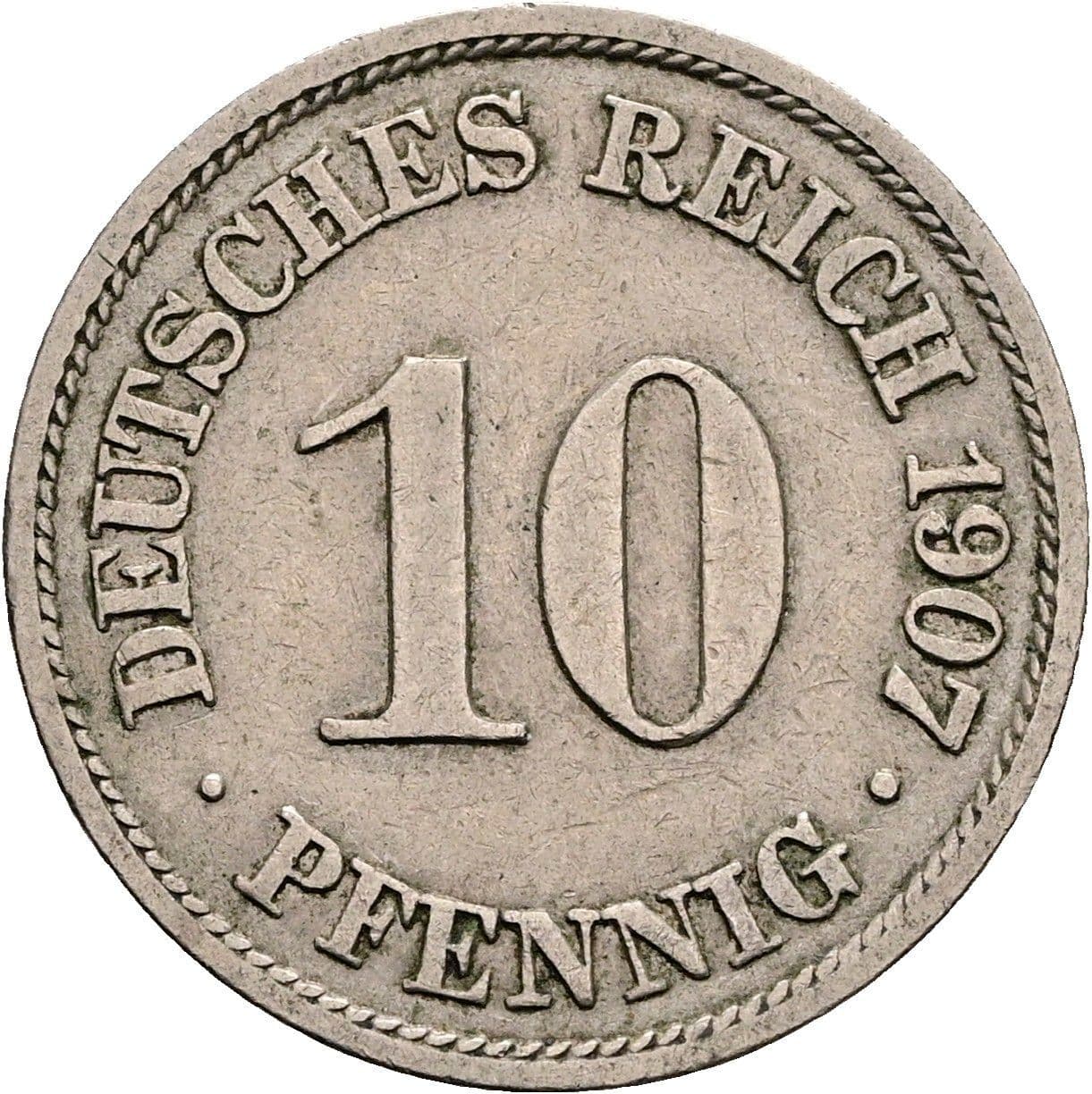 10 Pfennig 1907 A – Vorderseite