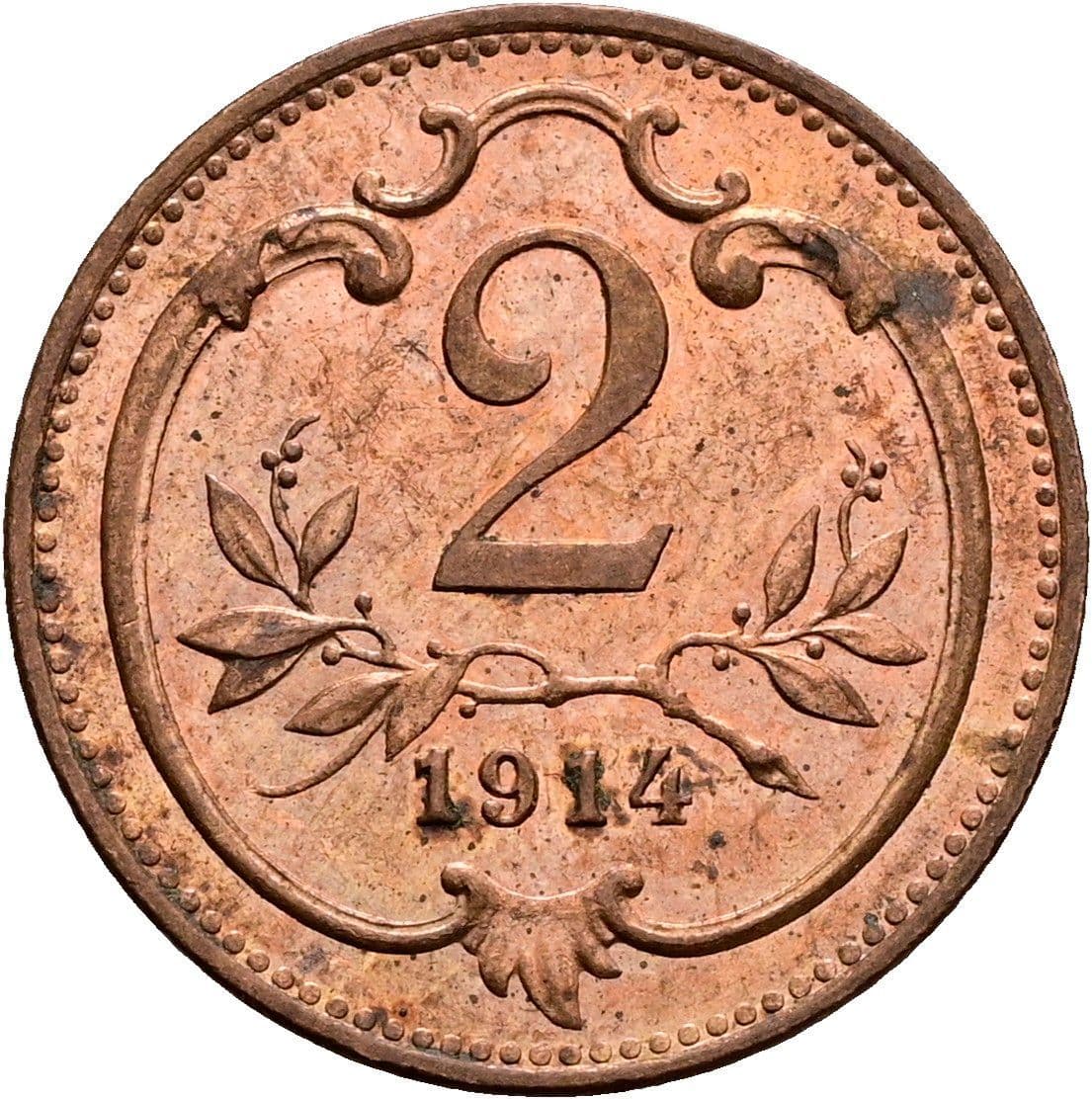2 Heller Franz Joseph I. 1848-1916 1914 – Vorderseite