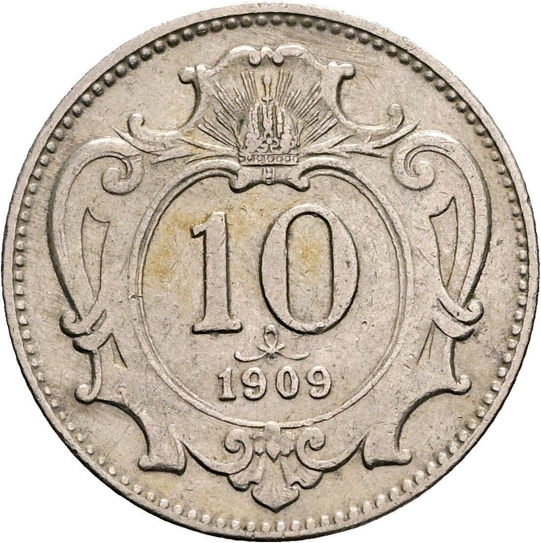 10 Heller Franz Joseph I. 1848-1916 1909 – Vorderseite