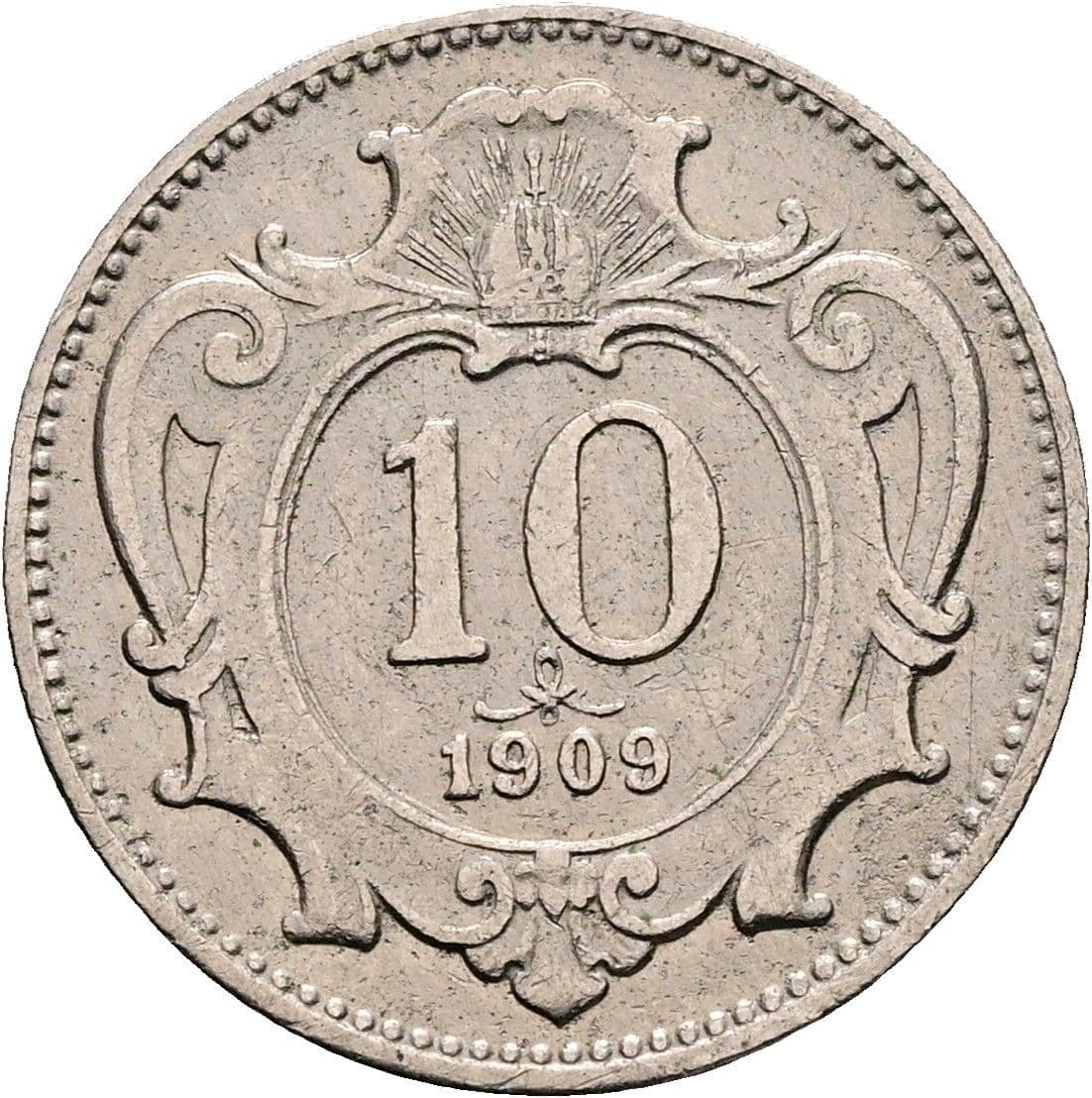 10 Heller Franz Joseph I. 1848-1916 1909 – Vorderseite