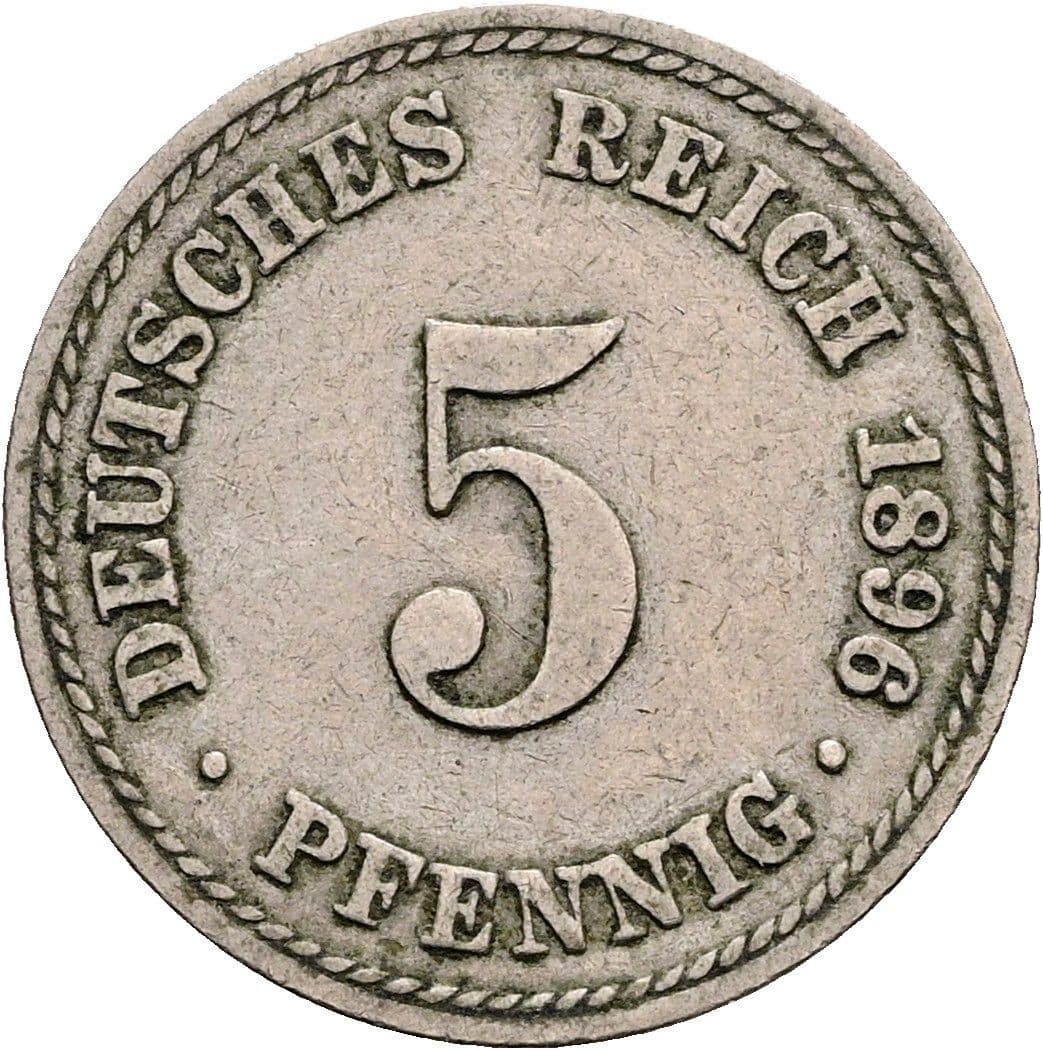 5 Pfennig 1896 A – Vorderseite
