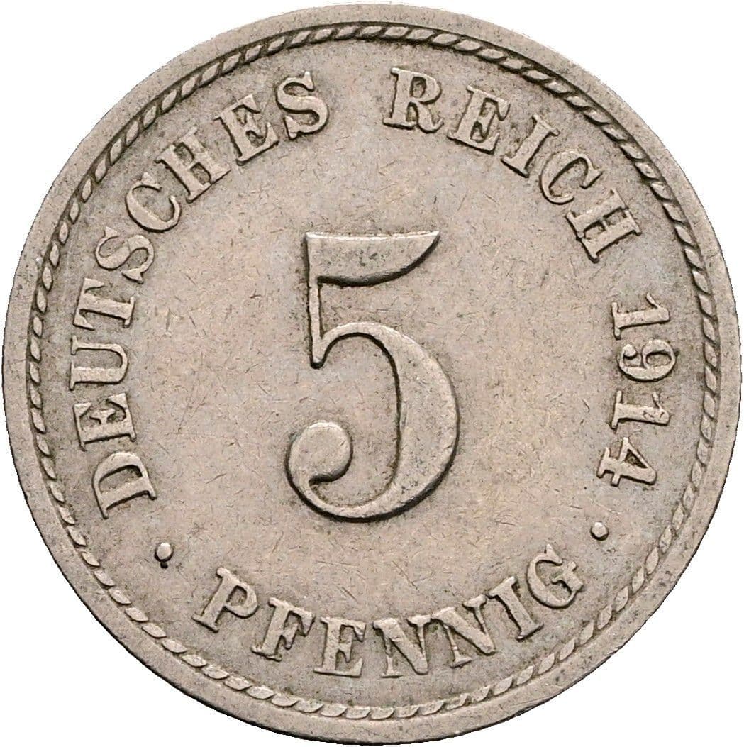 5 Pfennig 1914 A – Vorderseite