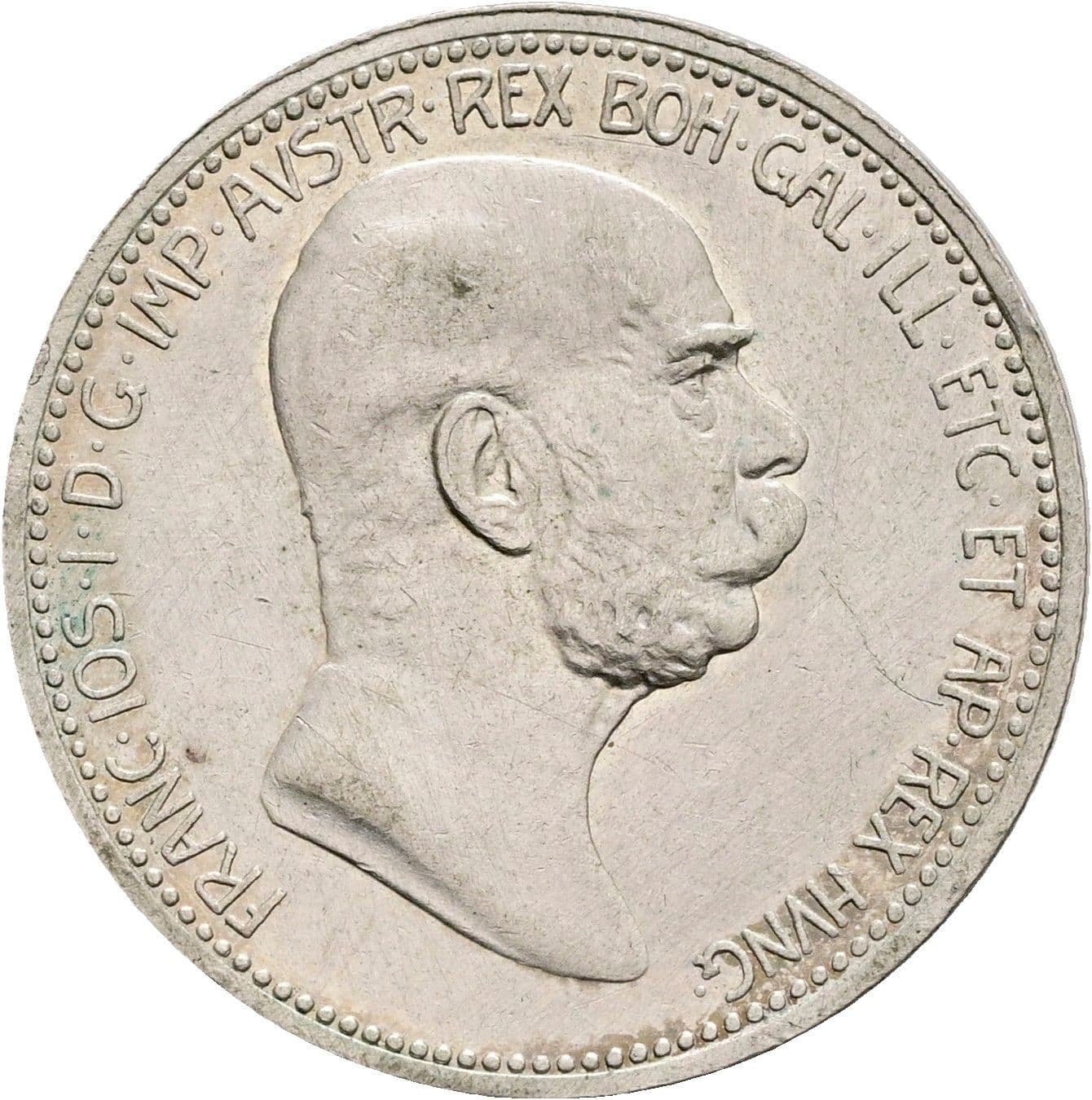 1 Krone Franz Joseph I. 1848-1916 1908 – Vorderseite