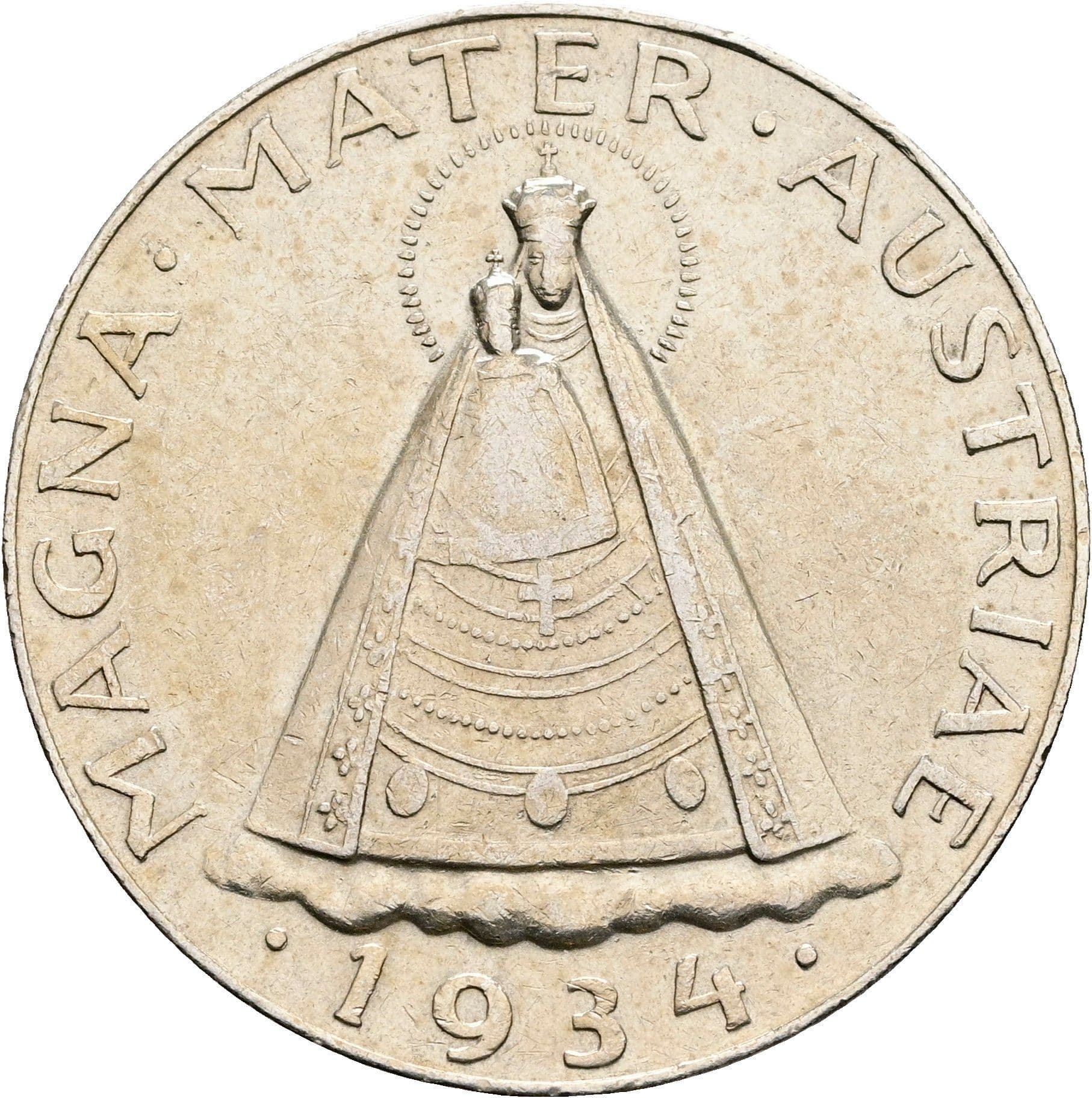 5 Schilling Magna Mater 1934 – Vorderseite