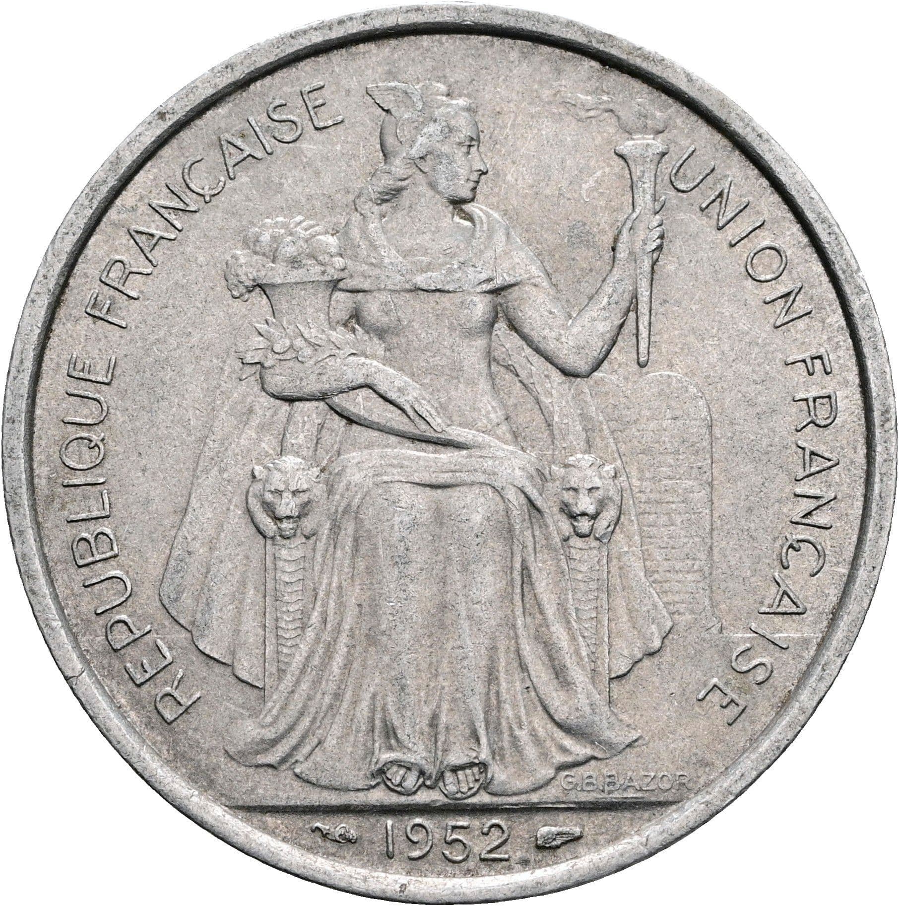 5 Francs 1952 – Vorderseite